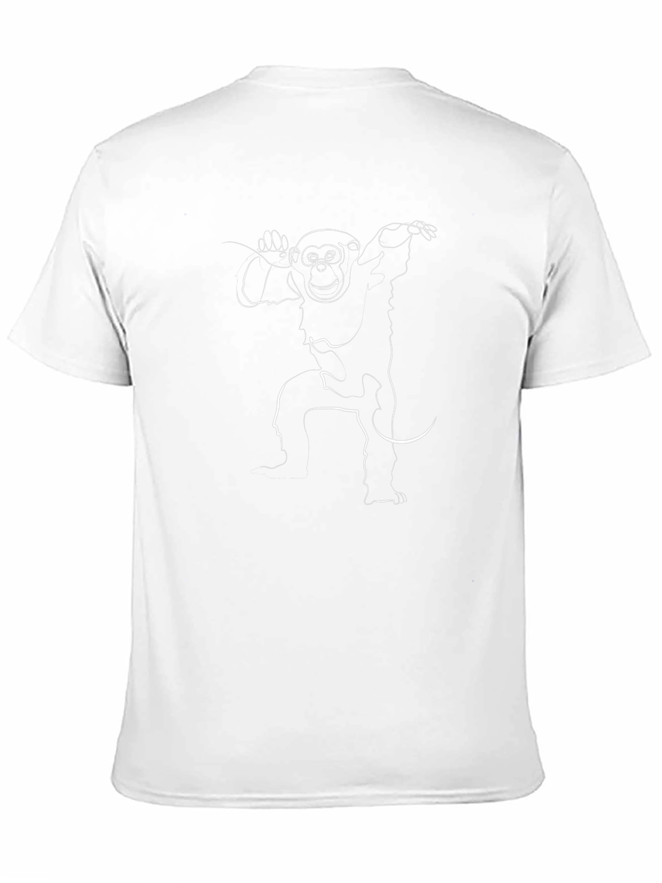 Black Monkey Outline Graphic Print Black T-Shirt view 11