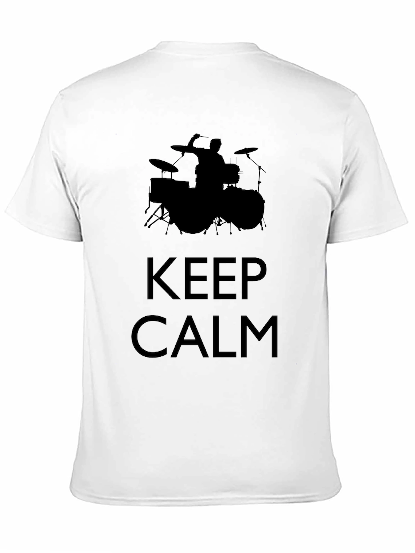 Black Keep Calm Drummer T-Shirt - Men's Black Crew Neck Tee view 11