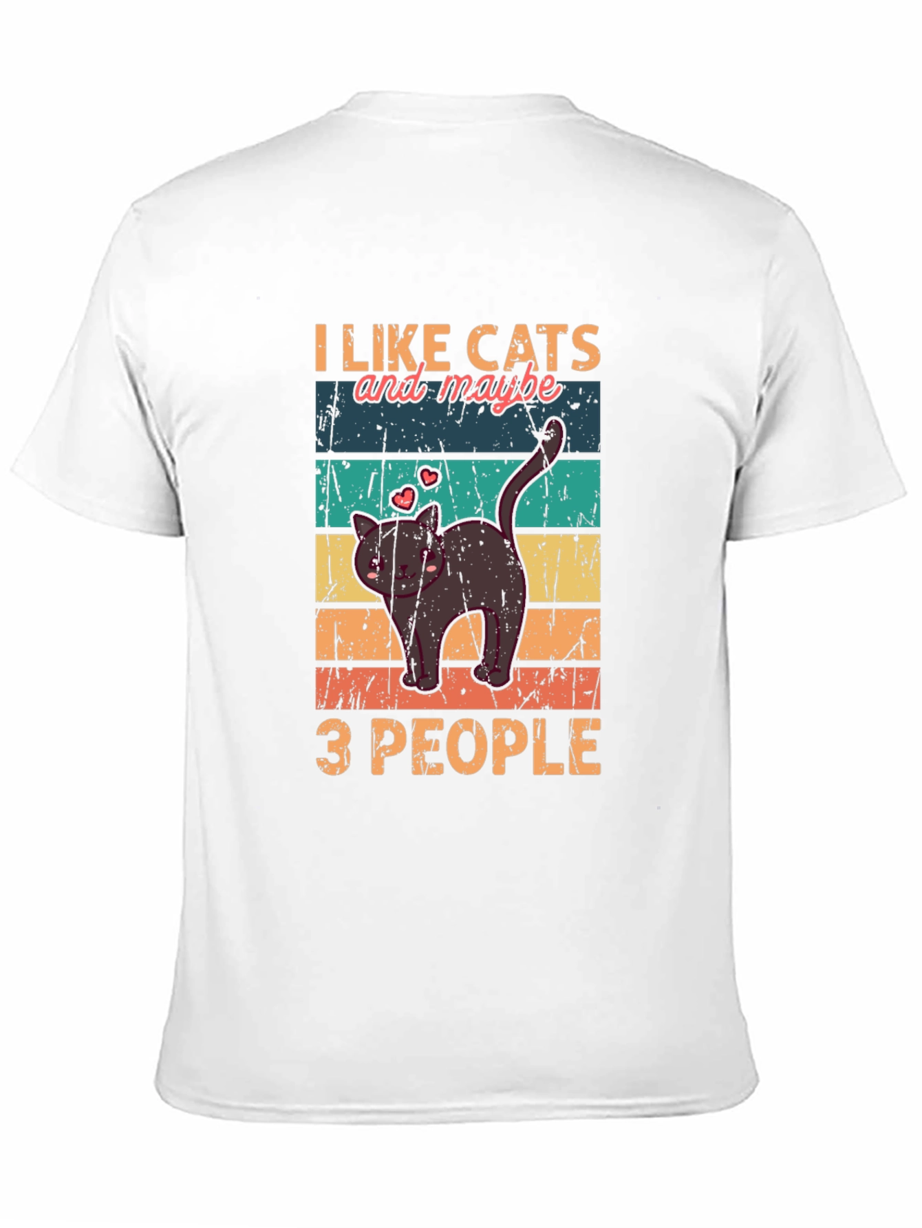 Black I Like Cats and Maybe 3 People T-Shirt view 11