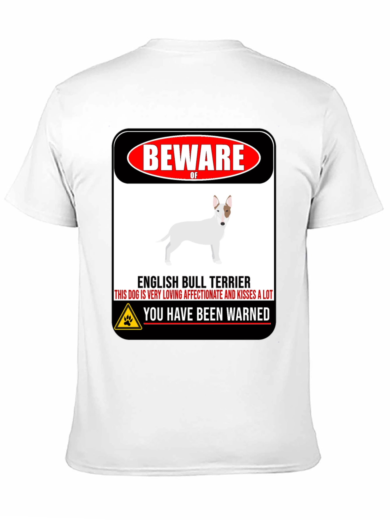 Black Beware of Dog T-Shirt - English Bull Terrier view 11