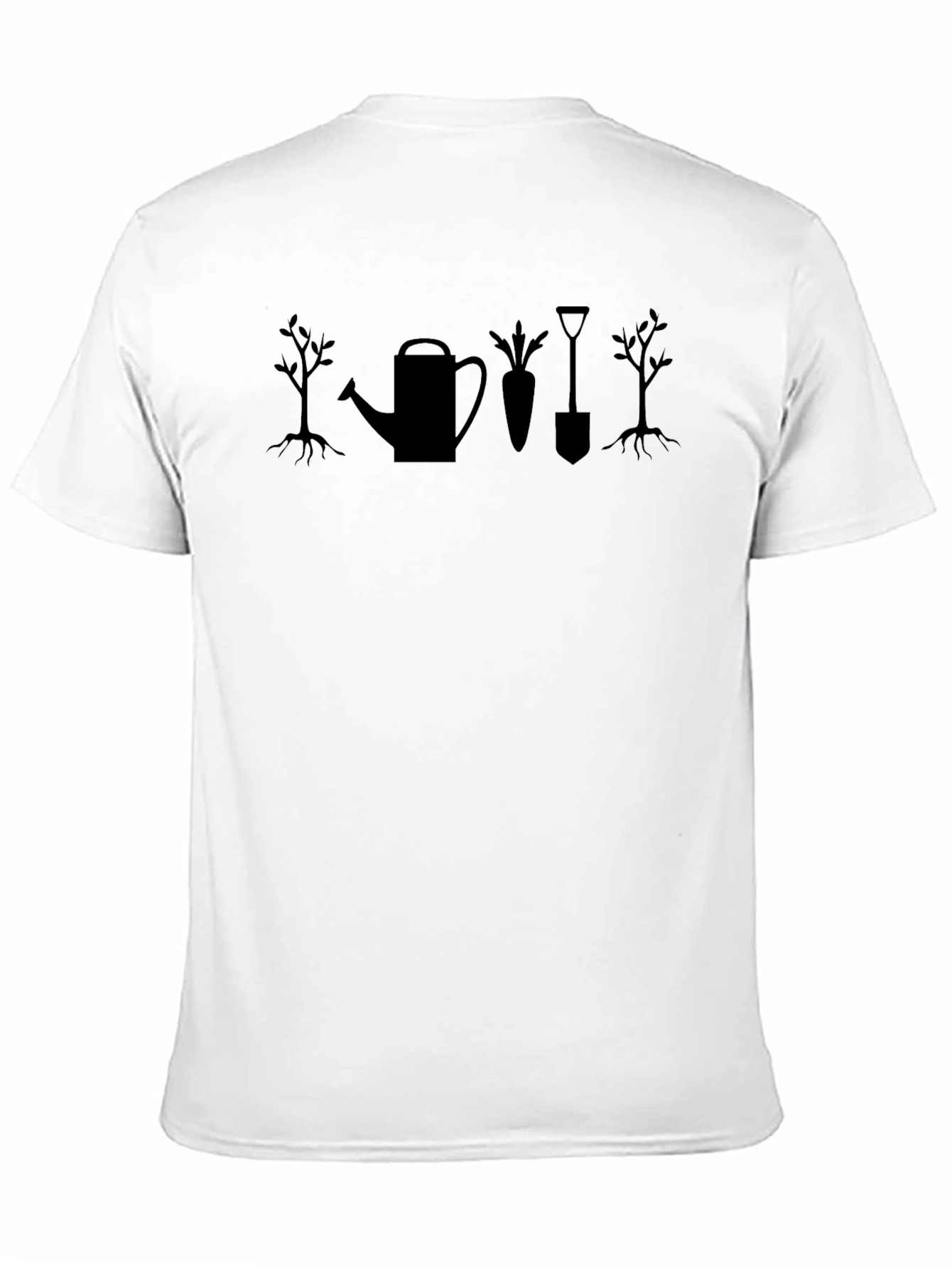 Black Gardener's T-Shirt: Gardening Tools & Plants Graphic Tee view 11
