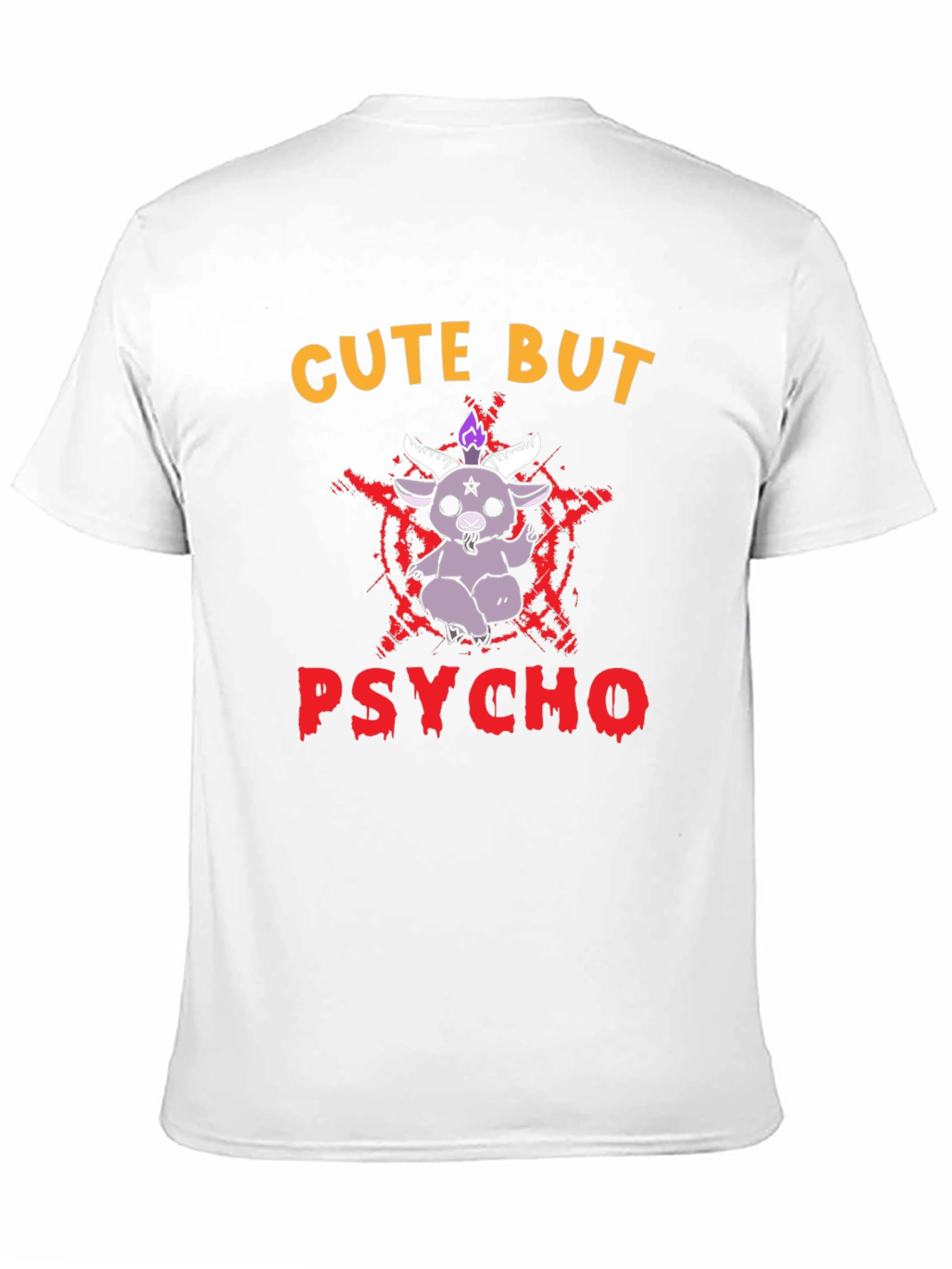 Black Cute But Psycho T-Shirt - Baphomet Graphic Tee view 11