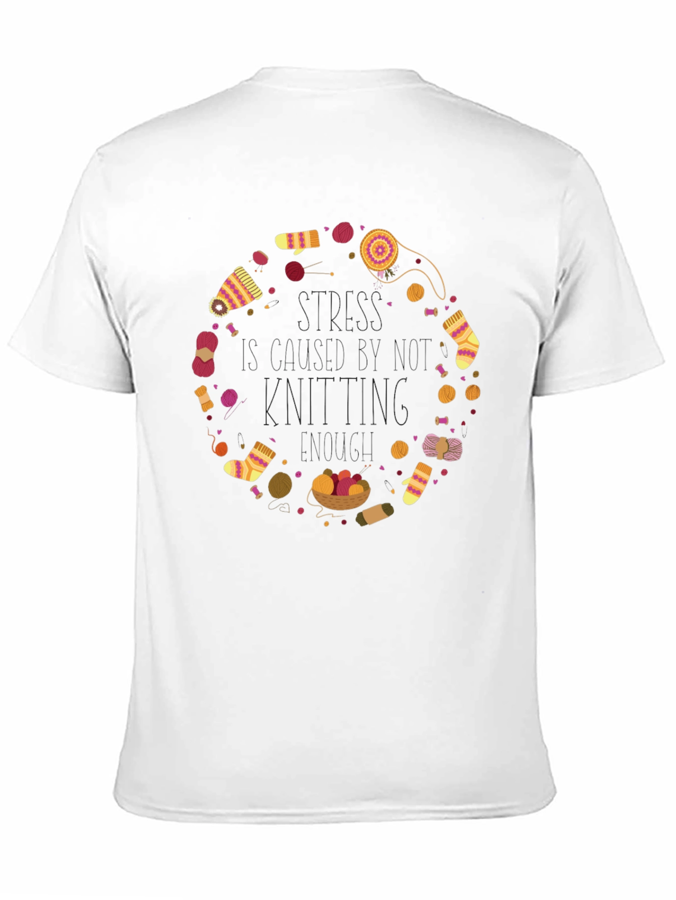 Black Knitting Circle Graphic Tee - Cozy Crafting Shirt view 11