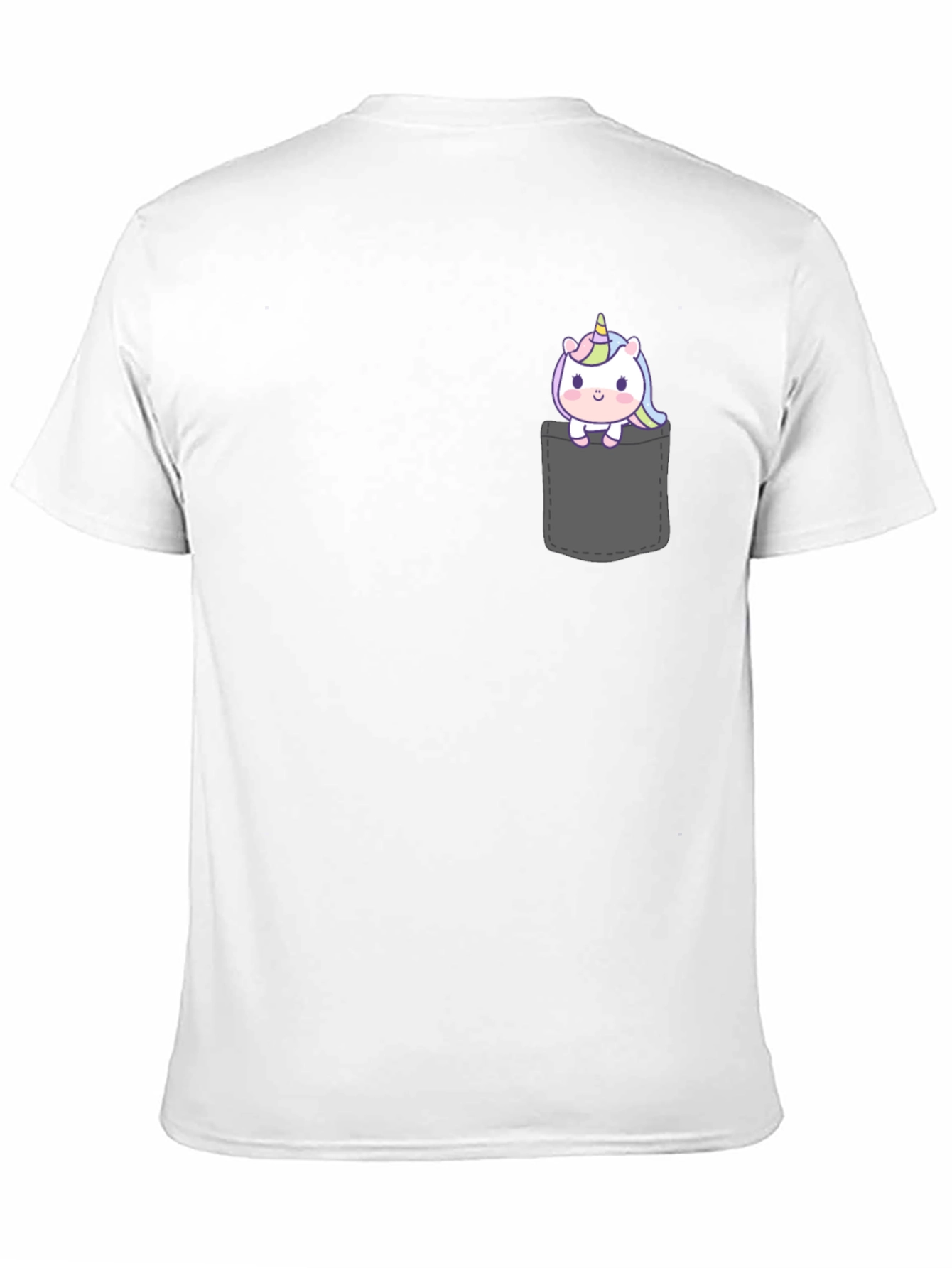 Black Unicorn Pocket T-Shirt - Cute Graphic Tee view 11
