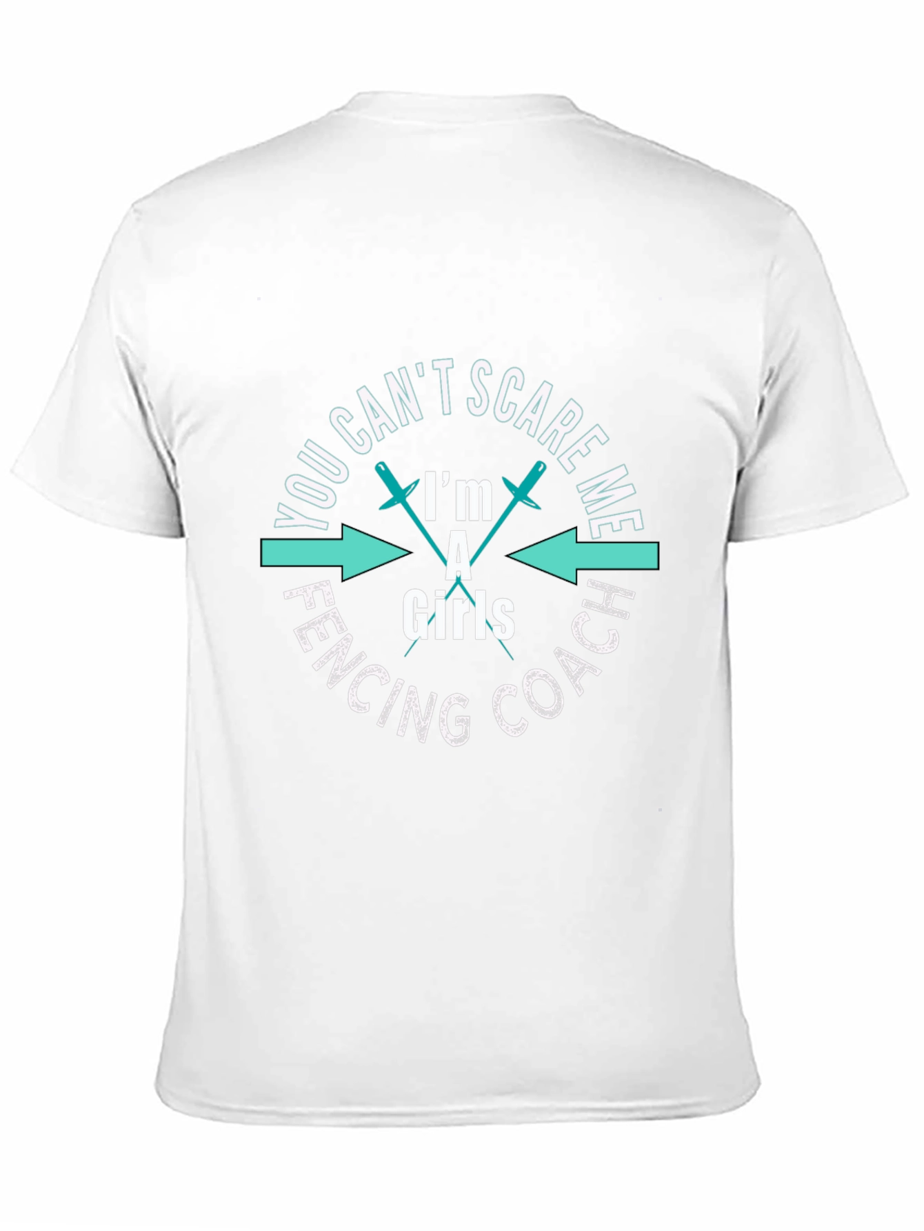 Black Funny Fencing Coach Girls T-Shirt view 11