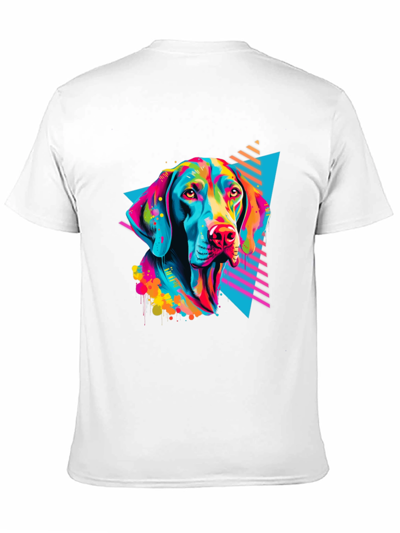 Black Vibrant Dog Graphic T-Shirt - Bold 80s Style view 11