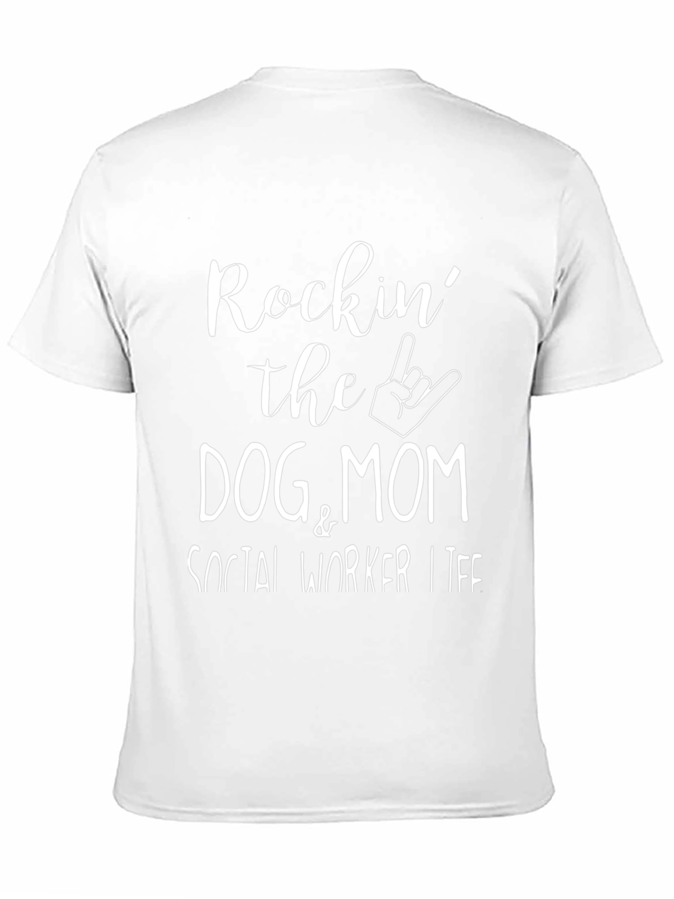 Black Rockin' Dog Mom Social Worker T-Shirt view 11