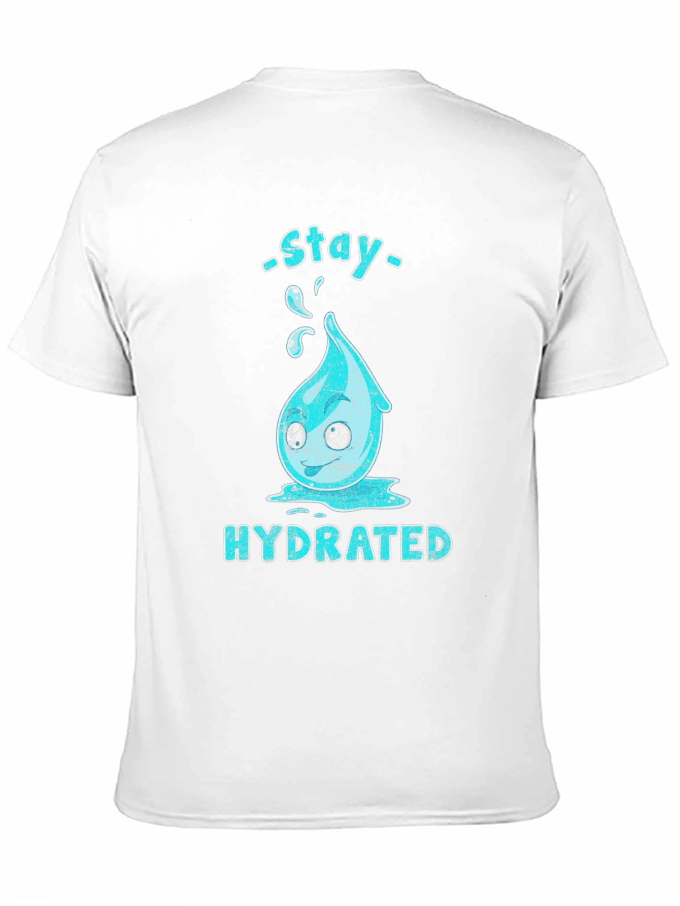 Black Stay Hydrated Cartoon Waterdrop Graphic T-Shirt view 11