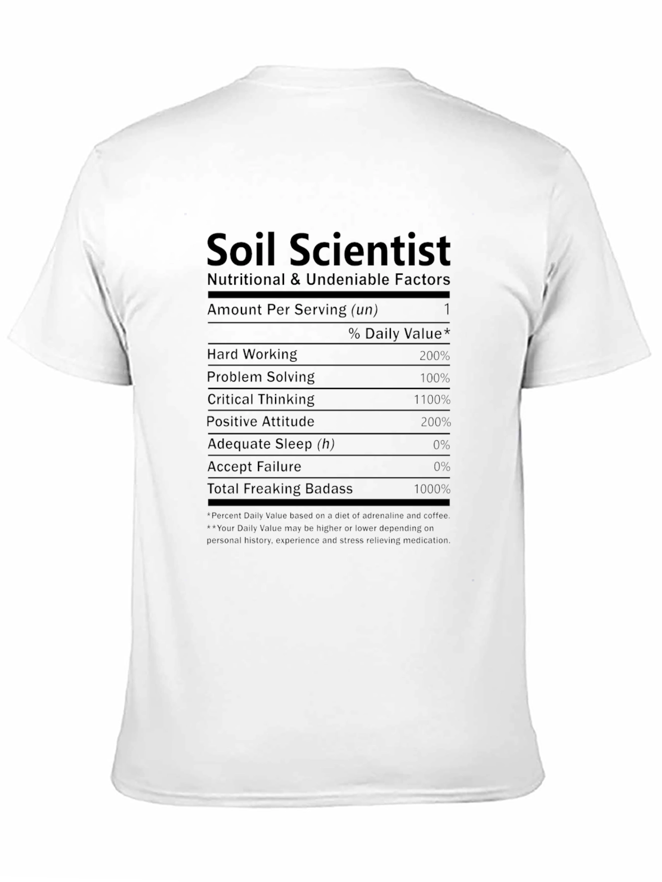 Black Soil Scientist Nutritional Facts T-Shirt view 11