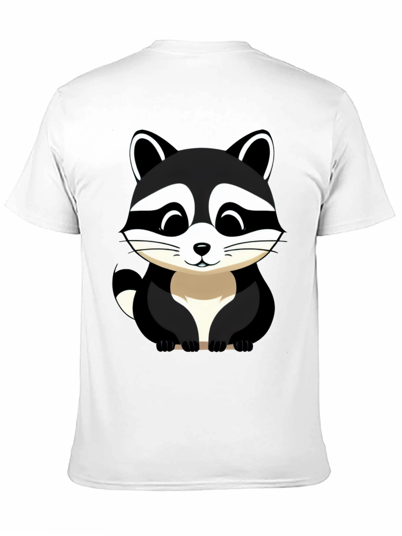 Black Cute Raccoon Graphic Tee - Black Cotton Blend view 11