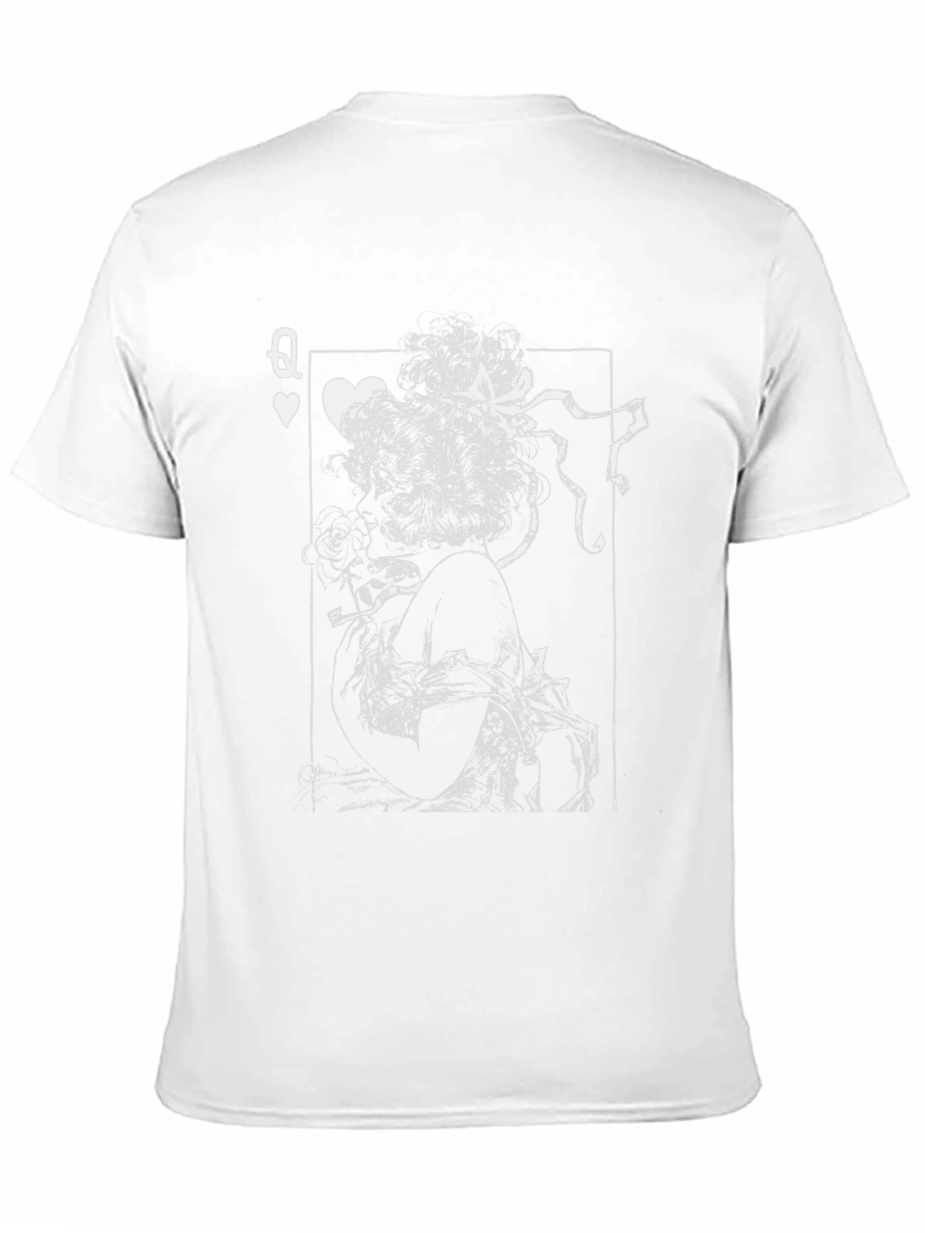 Black Queen of Hearts Graphic Print T-Shirt - Black view 11