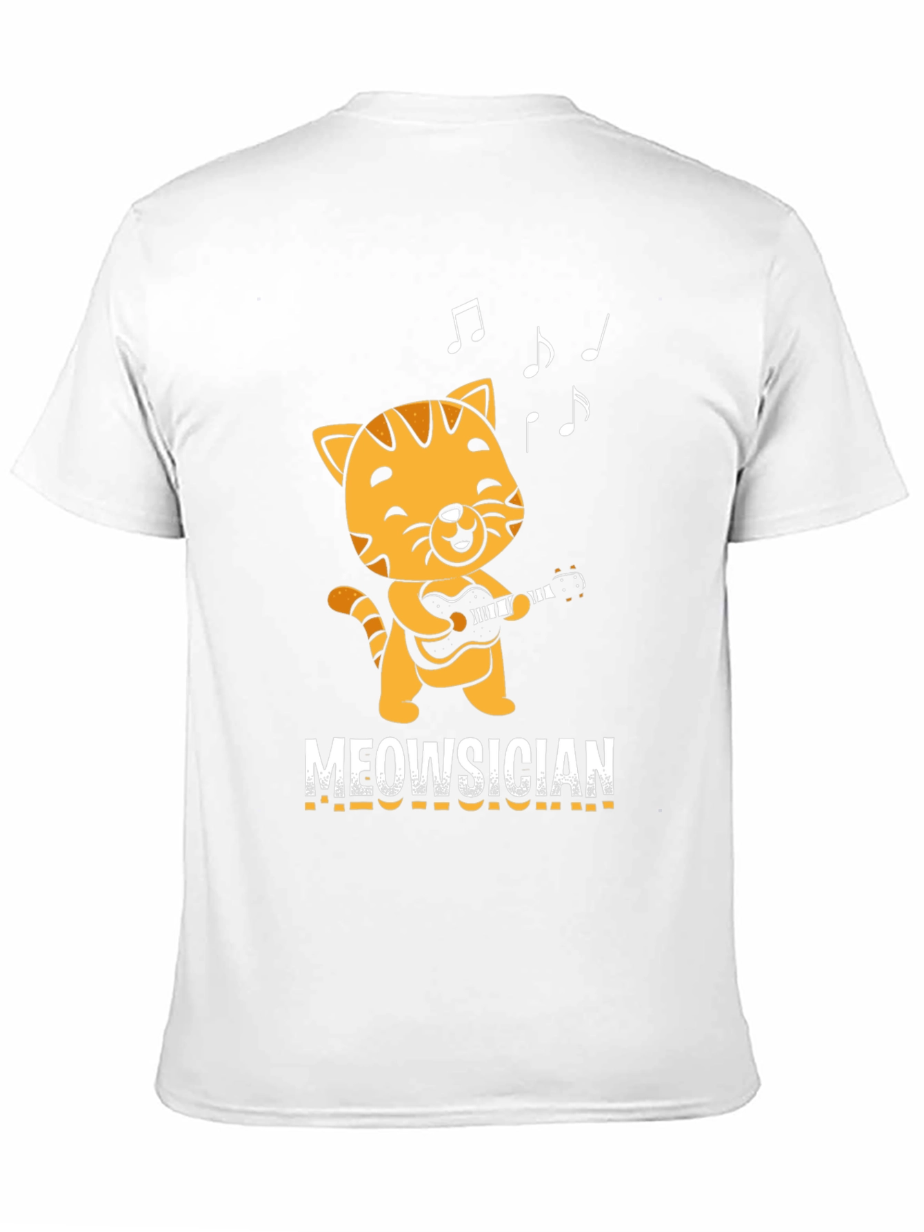 Black Meowsician T-Shirt - Cat Playing Guitar! view 11