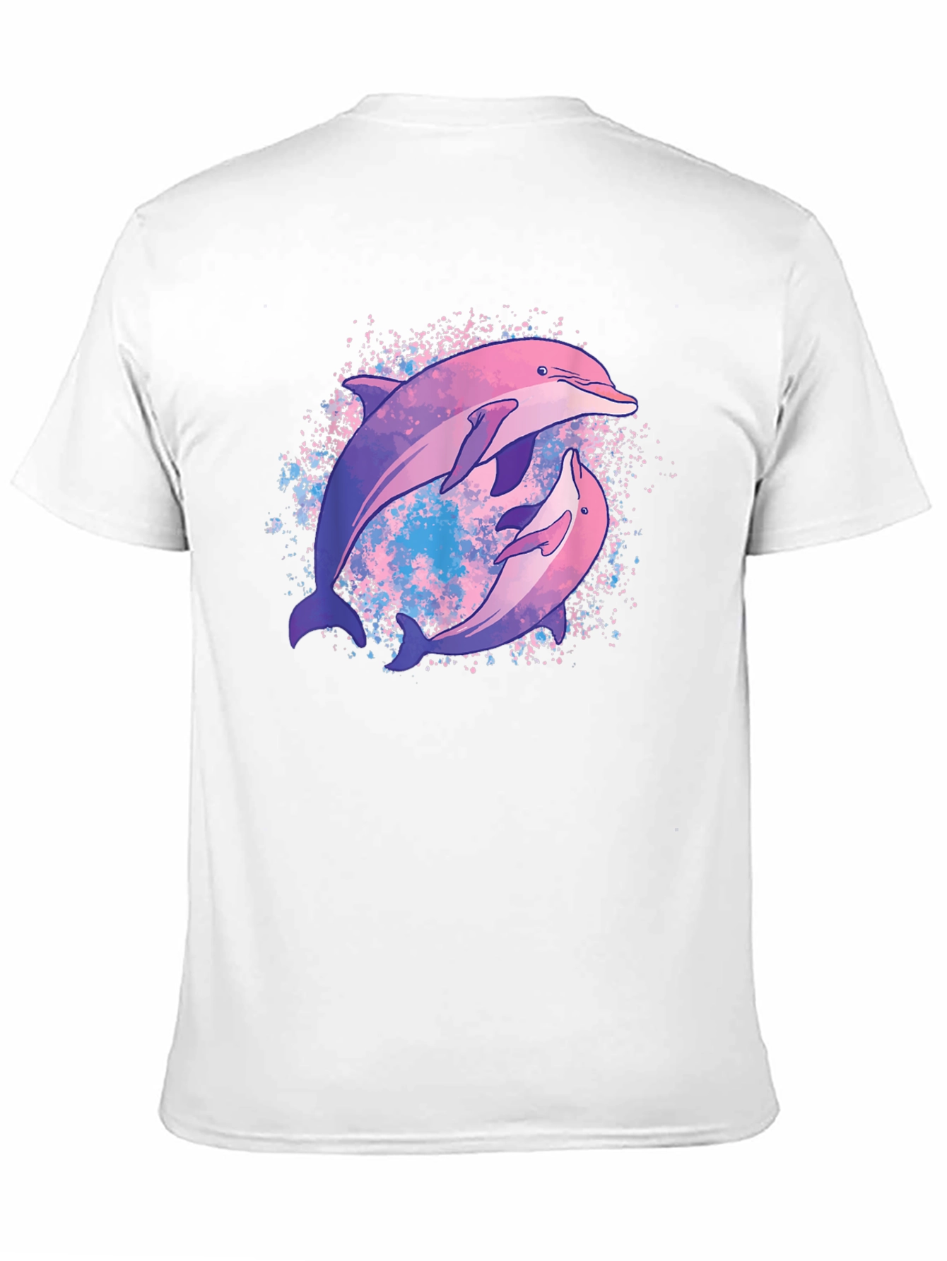 Black Dolphin Duo Black T-Shirt - Galaxy Design view 11