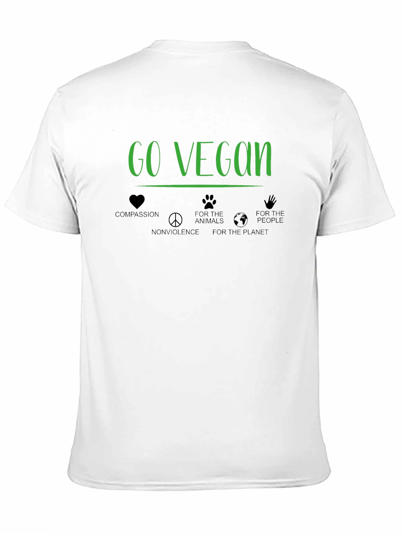 Go Vegan Compassion Graphic Tee - Black Cotton T-Shirt - 11