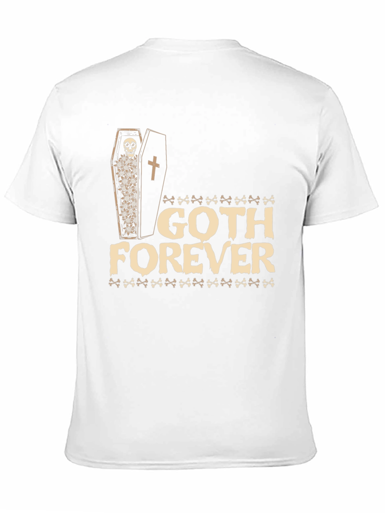 Black Goth Forever T-Shirt - Skull Coffin Design view 11