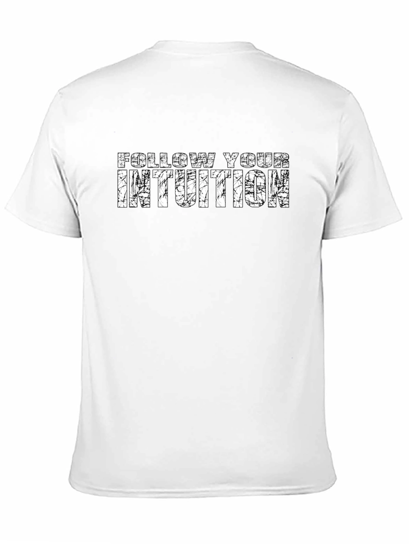 Black Follow Your Intuition Graphic Tee - Distressed Print view 11