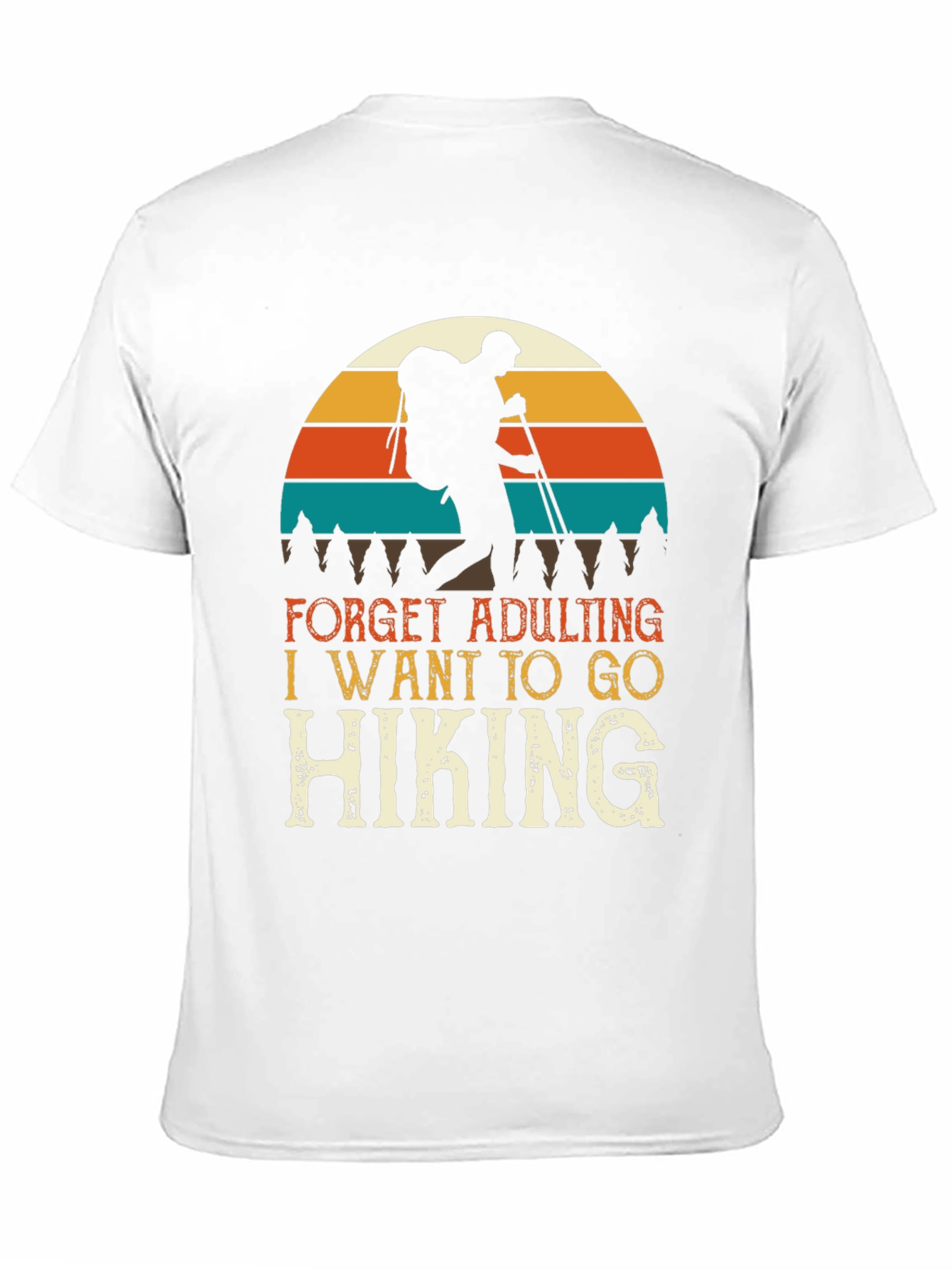 Black Hiking Adventure Tee: Forget Adulting, Go Hiking T-Shirt view 11