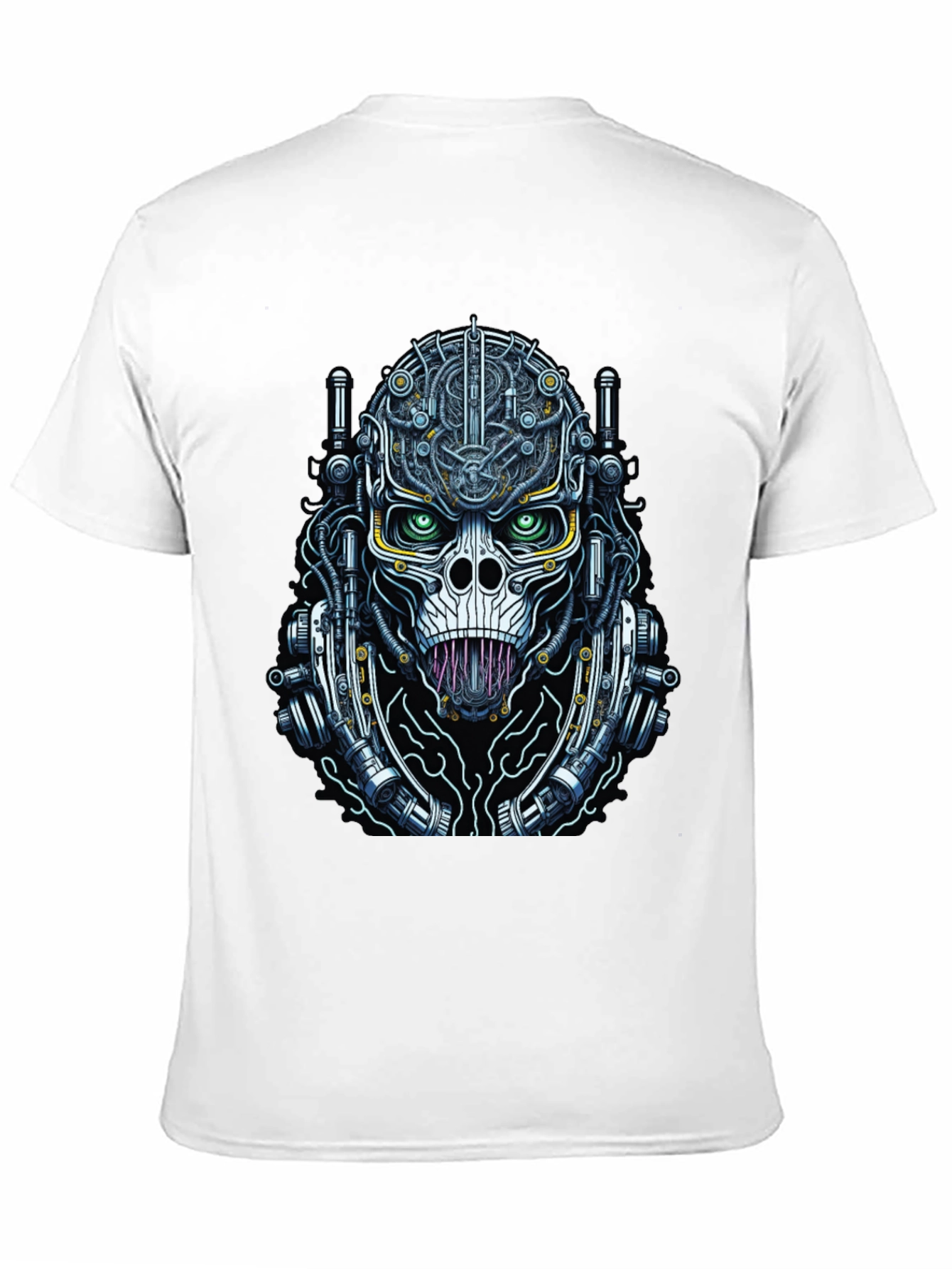 Black Cyberpunk Skull T-Shirt - Unique Graphic Tee view 11