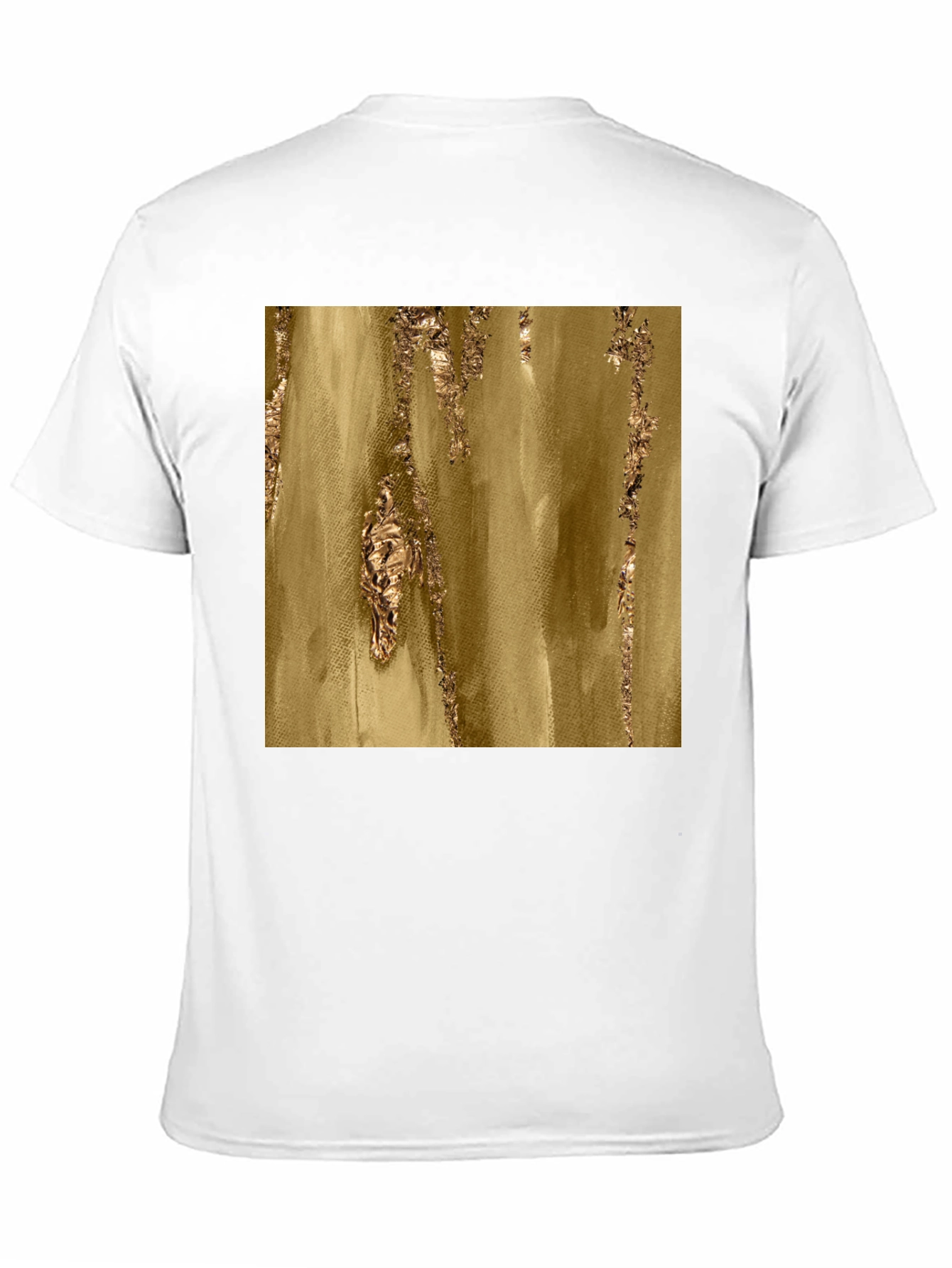 Black Abstract Gold Foil Print Black T-Shirt view 11