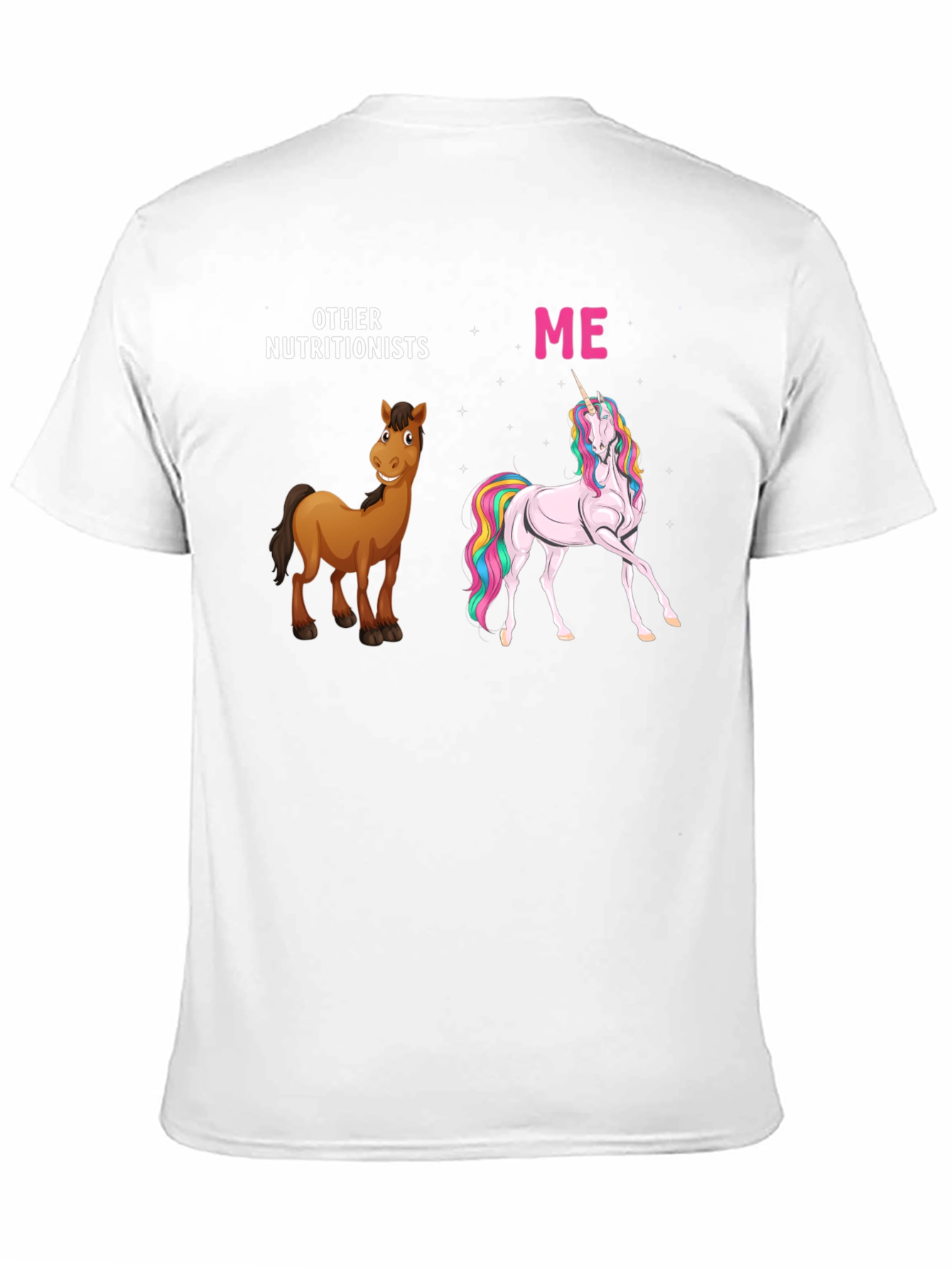 Black Nutritionist Horse & Unicorn T-Shirt view 11