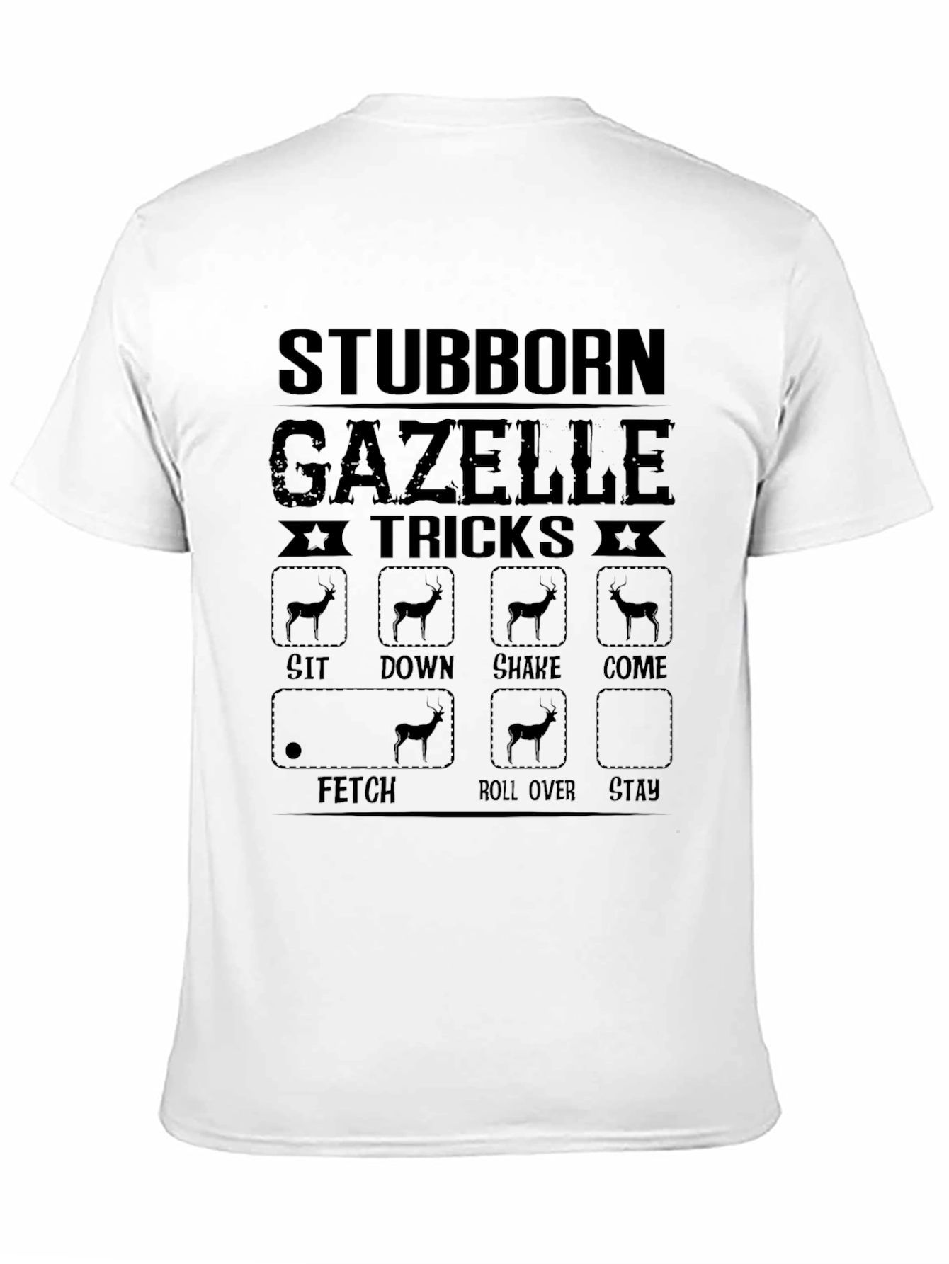 Black Stubborn Gazelle Tricks Graphic T-Shirt view 11