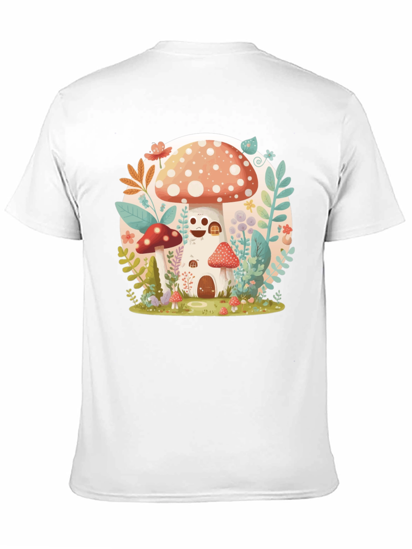Black Mushroom House Graphic Tee - Whimsical Design view 11
