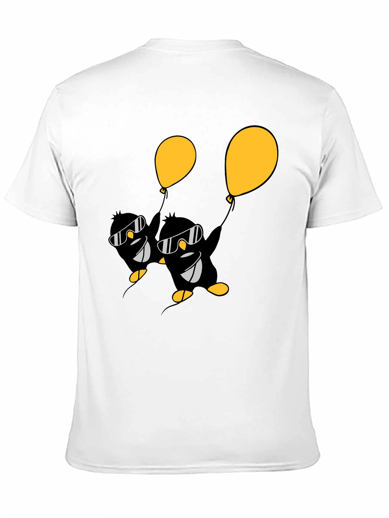 Black Cool Penguin Balloon Graphic Tee - Black view 11