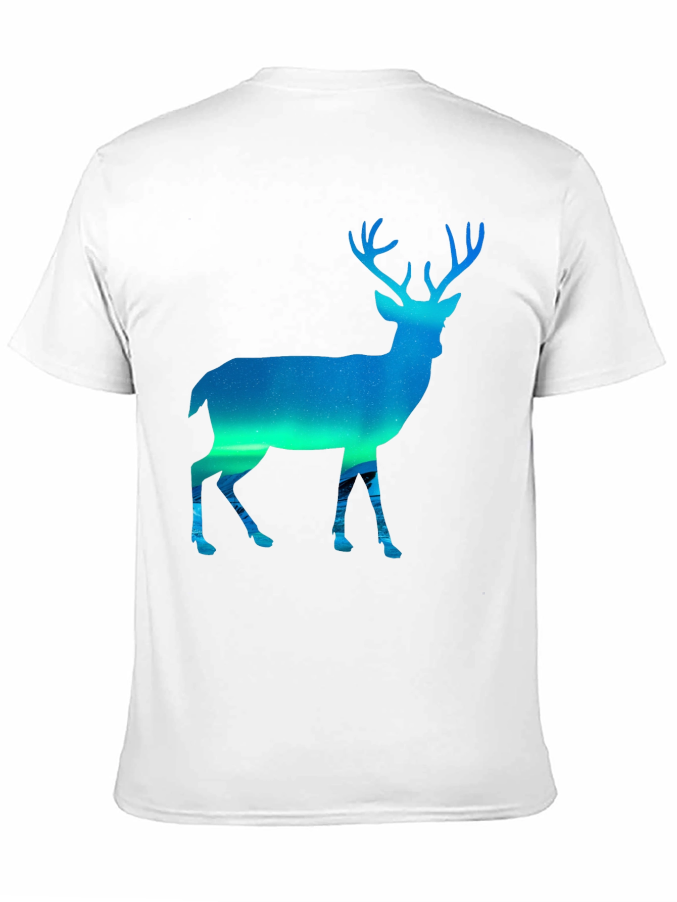 Black Northern Lights Deer Graphic Tee - Black view 11