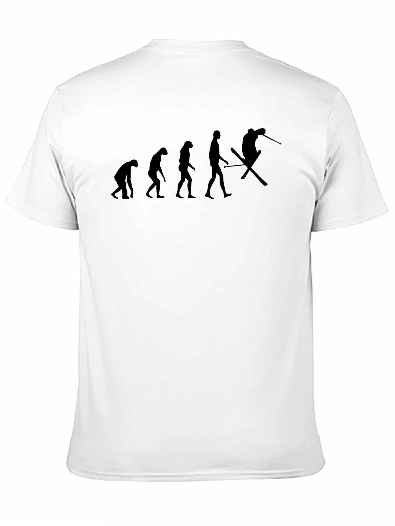 Black Evolution of Skiing T-Shirt - Black Cotton Tee view 11