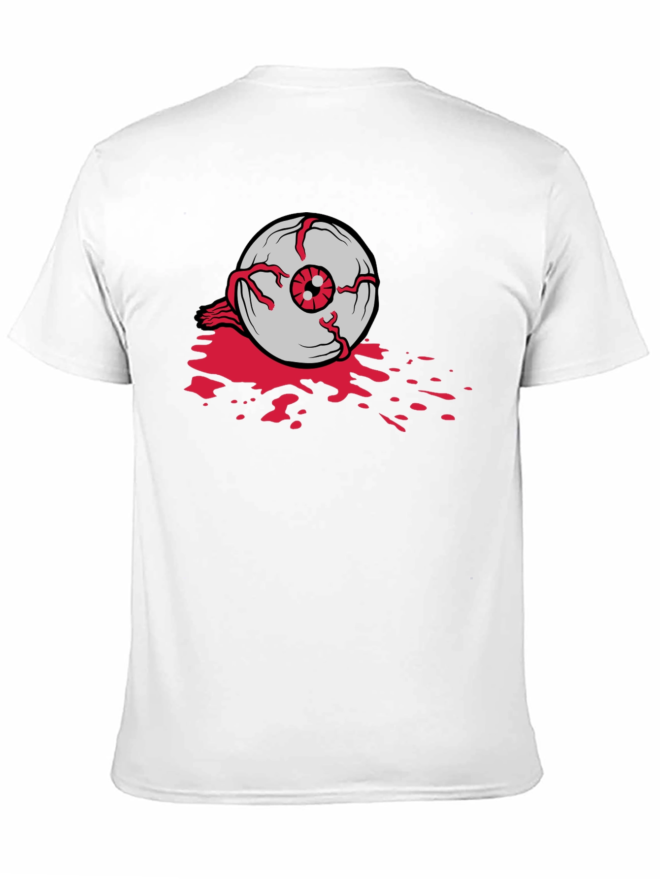 Black Bloody Eyeball Graphic Tee - Black Cotton Casual Shirt view 11