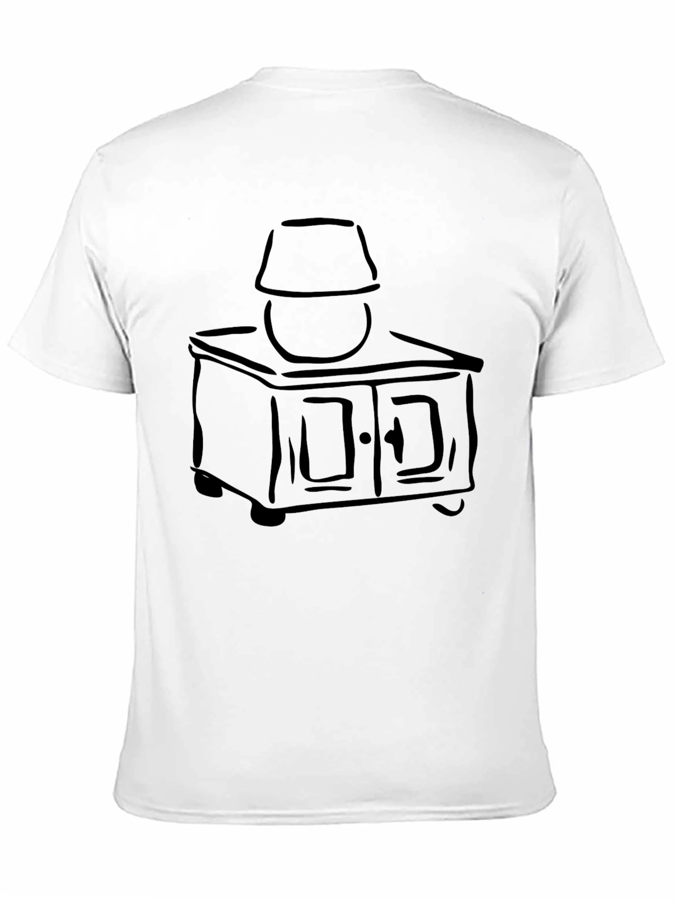 Black Nightstand Lamp Graphic Tee - Black Cotton Blend view 11