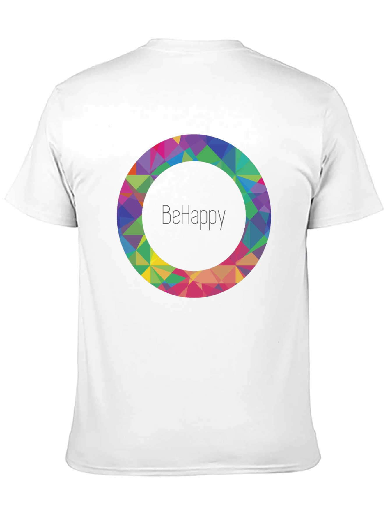Black BeHappy Geometric Circle Graphic Black T-Shirt view 11