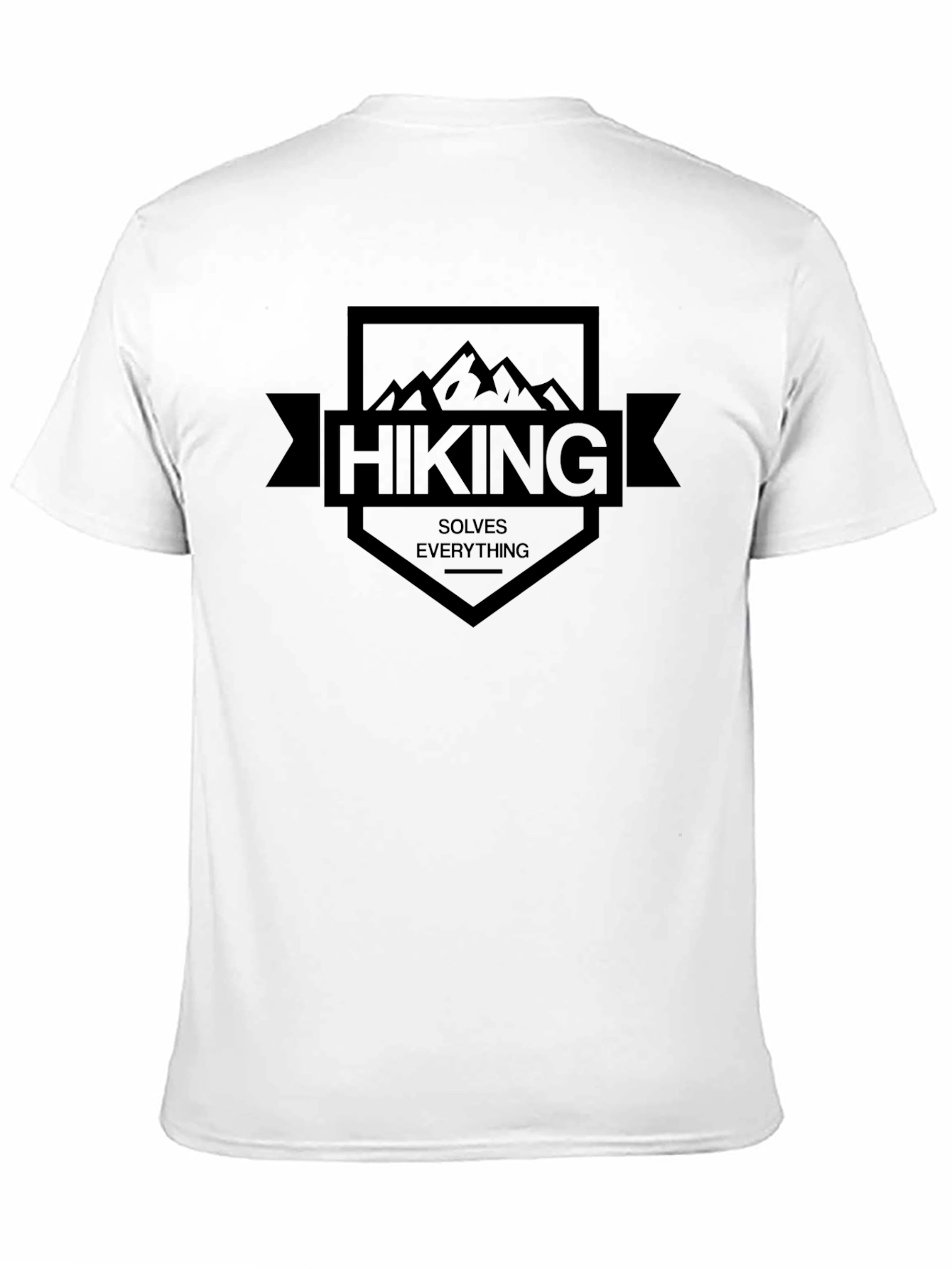 Black Hiking Solves Everything Black T-Shirt view 11