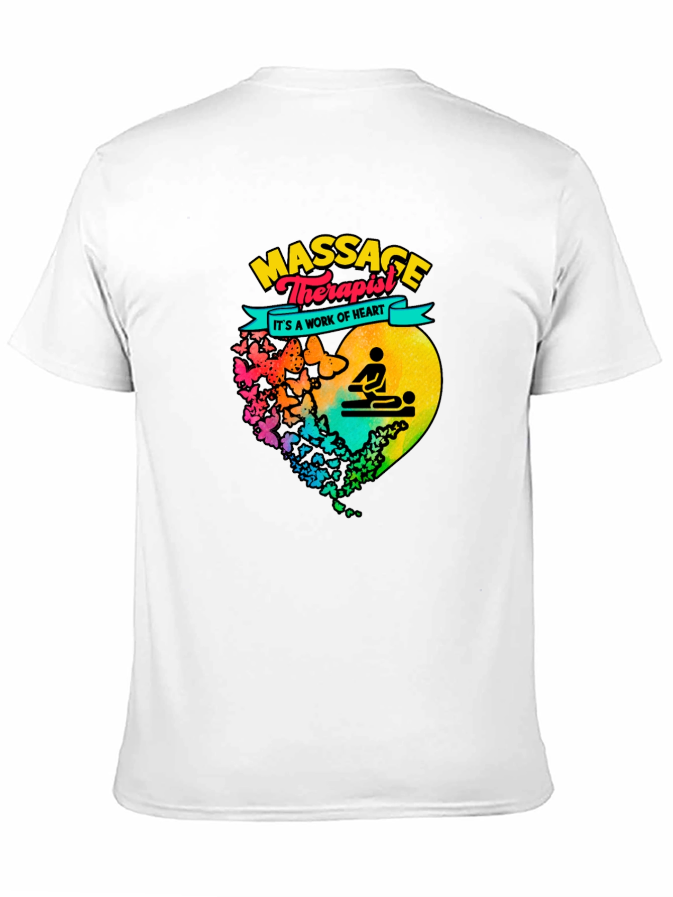 Black Massage Therapist Heart Graphic T-Shirt view 11