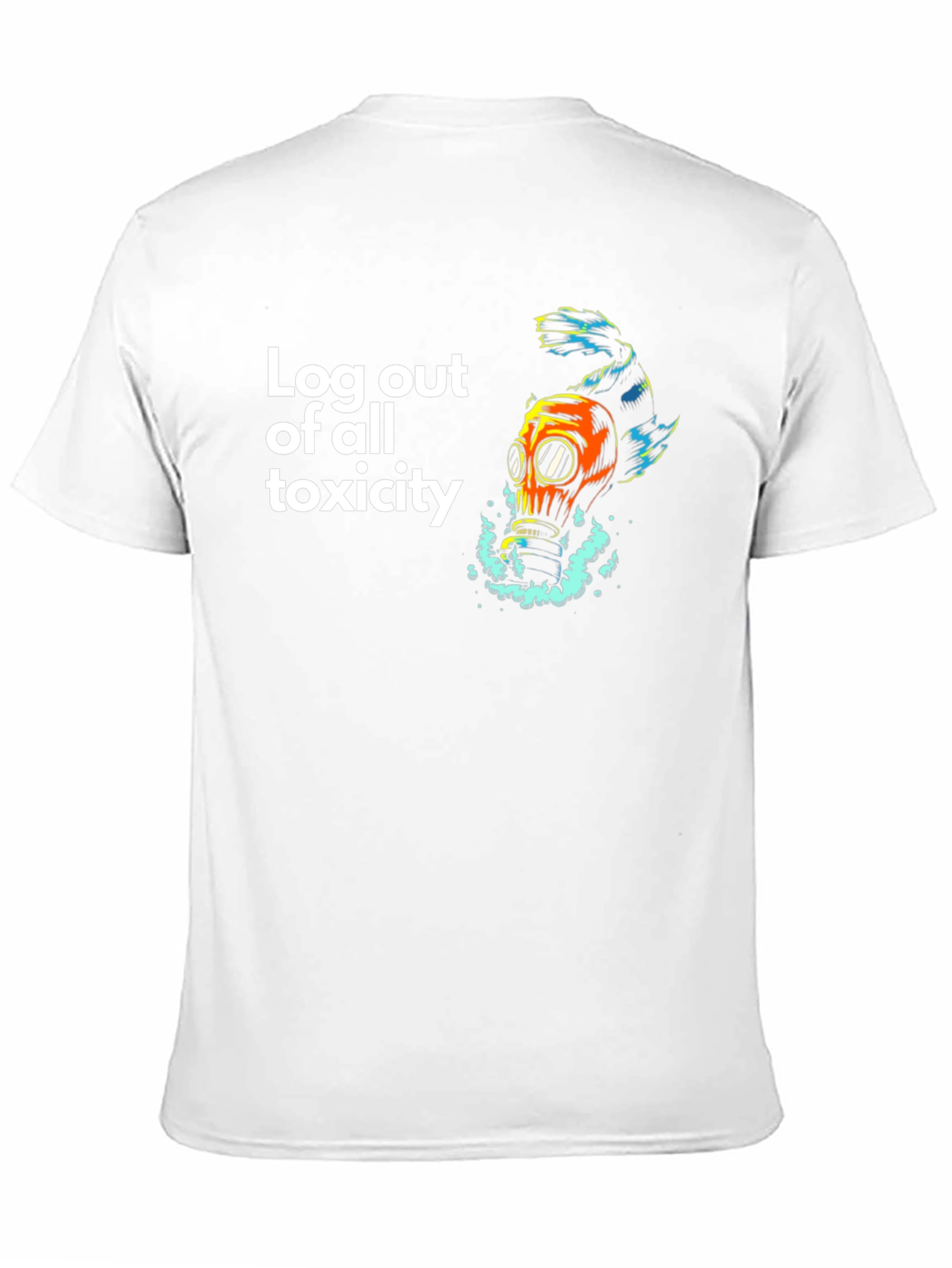 Black Toxic Escape T-Shirt - Gas Mask Fish Design view 11