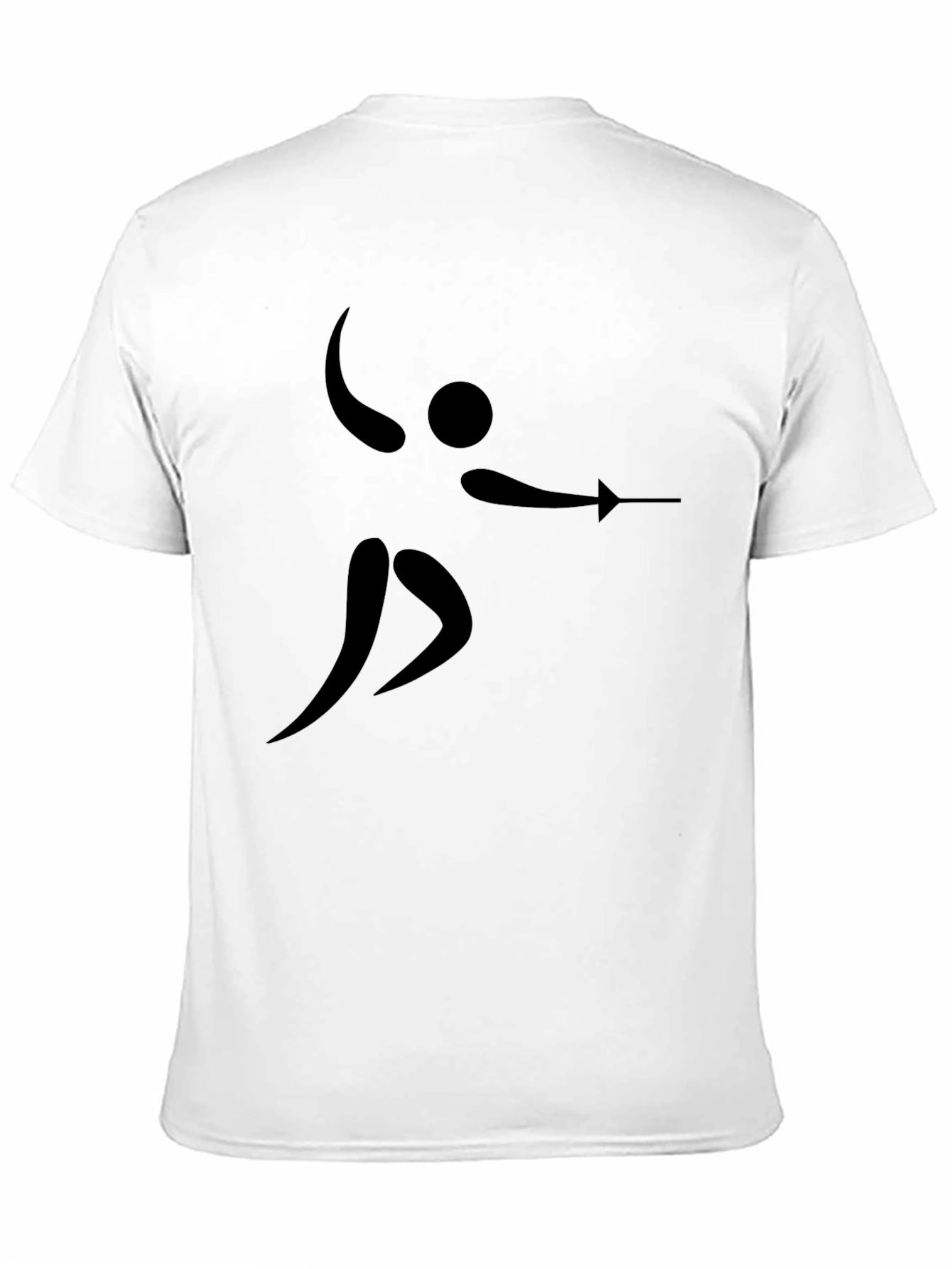 Black Fencing Silhouette Black T-Shirt view 11