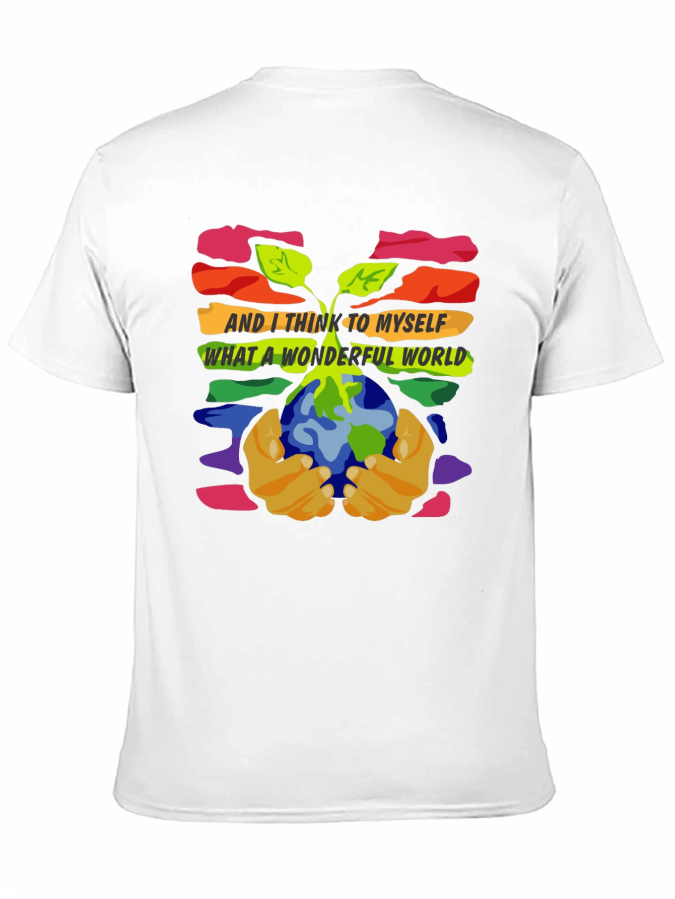 Black Wonderful World Graphic Tee - Unisex Black T-Shirt view 11