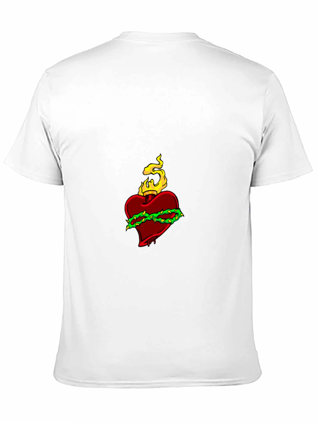 Black Flaming Heart Graphic Black Tee view 11