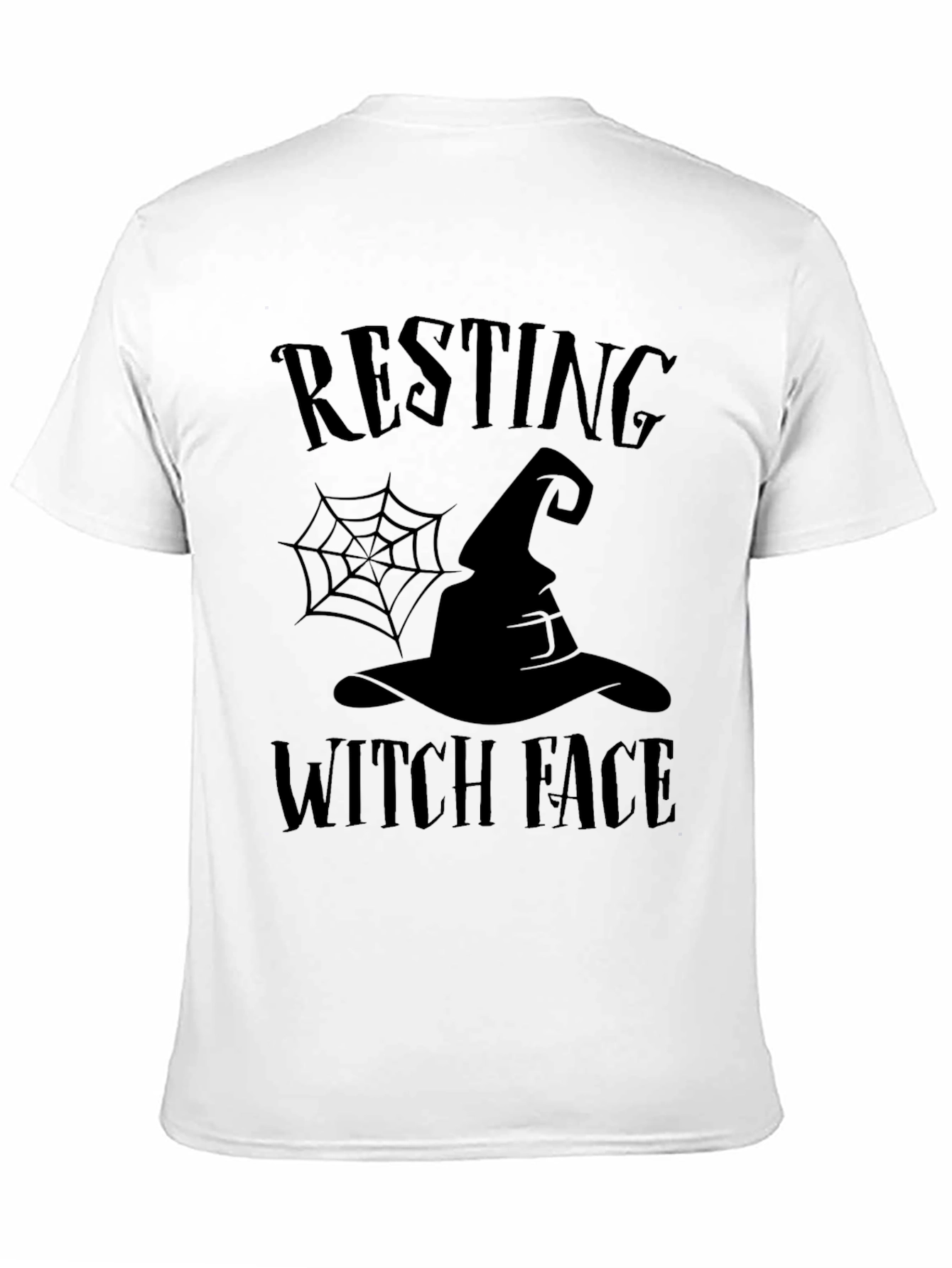 Black Resting Witch Face Halloween T-Shirt view 11