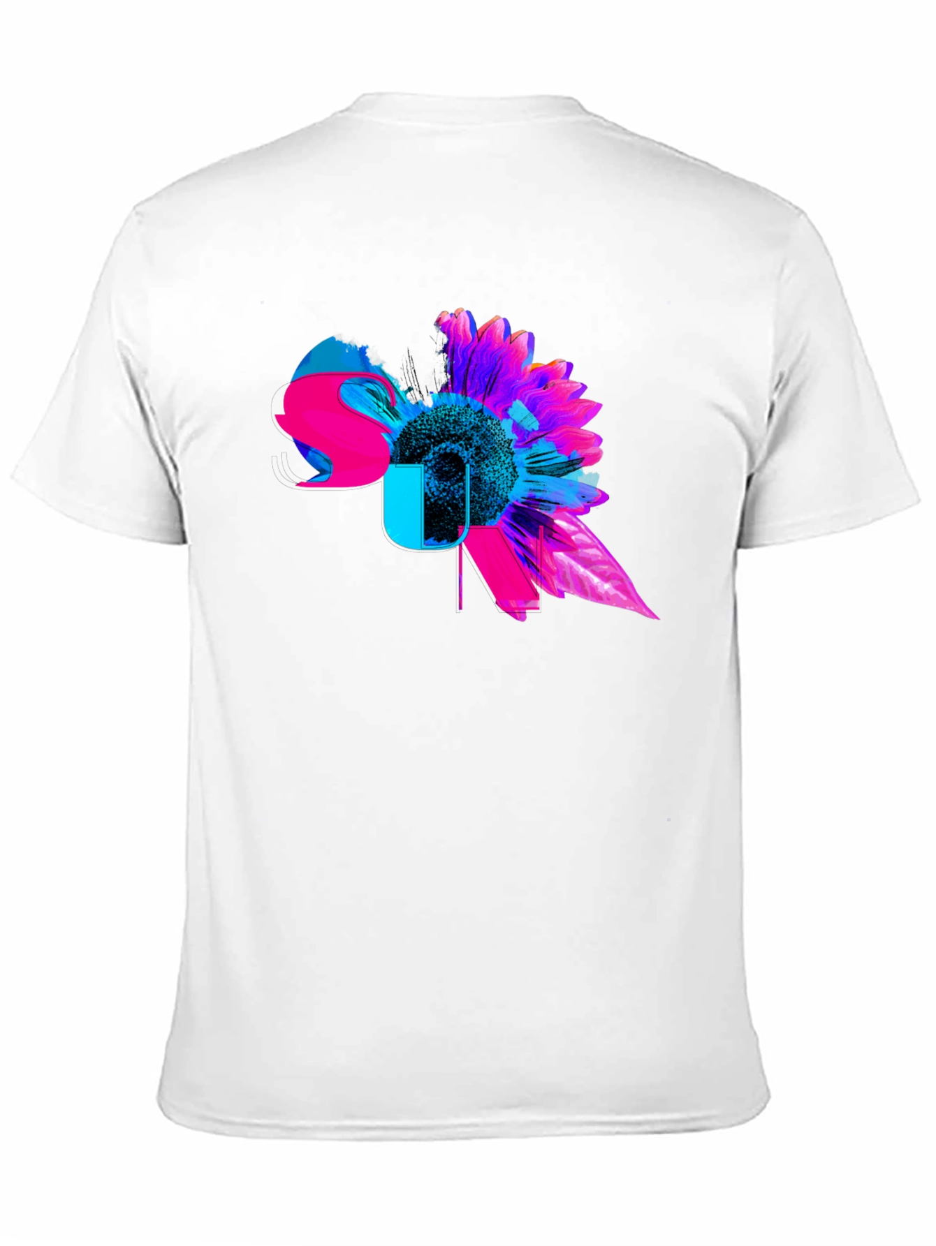 Black Vibrant Floral Graphic Tee - Modern Sunflower Design view 11