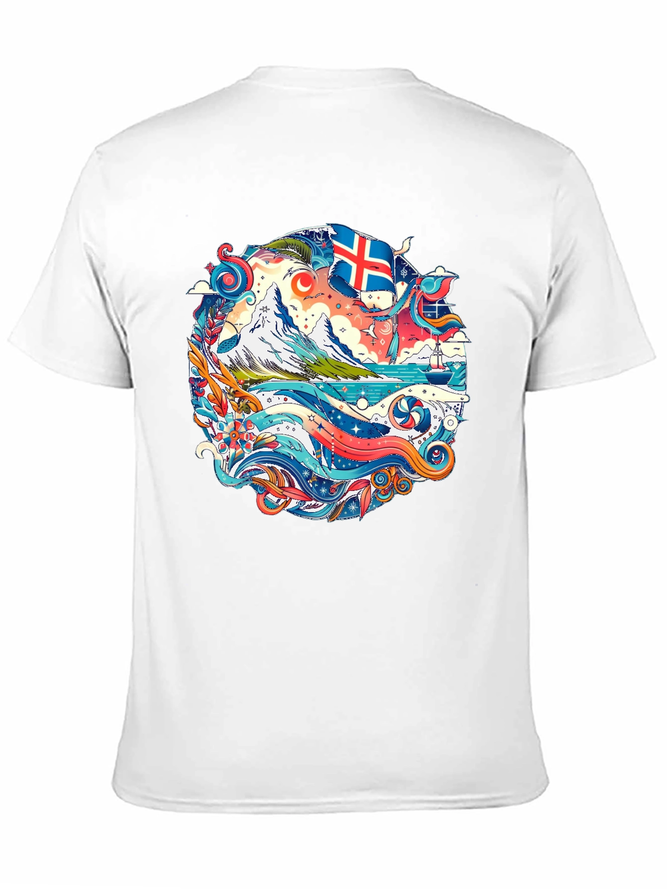 Black Icelandic Adventure Graphic Tee - Black Cotton view 11