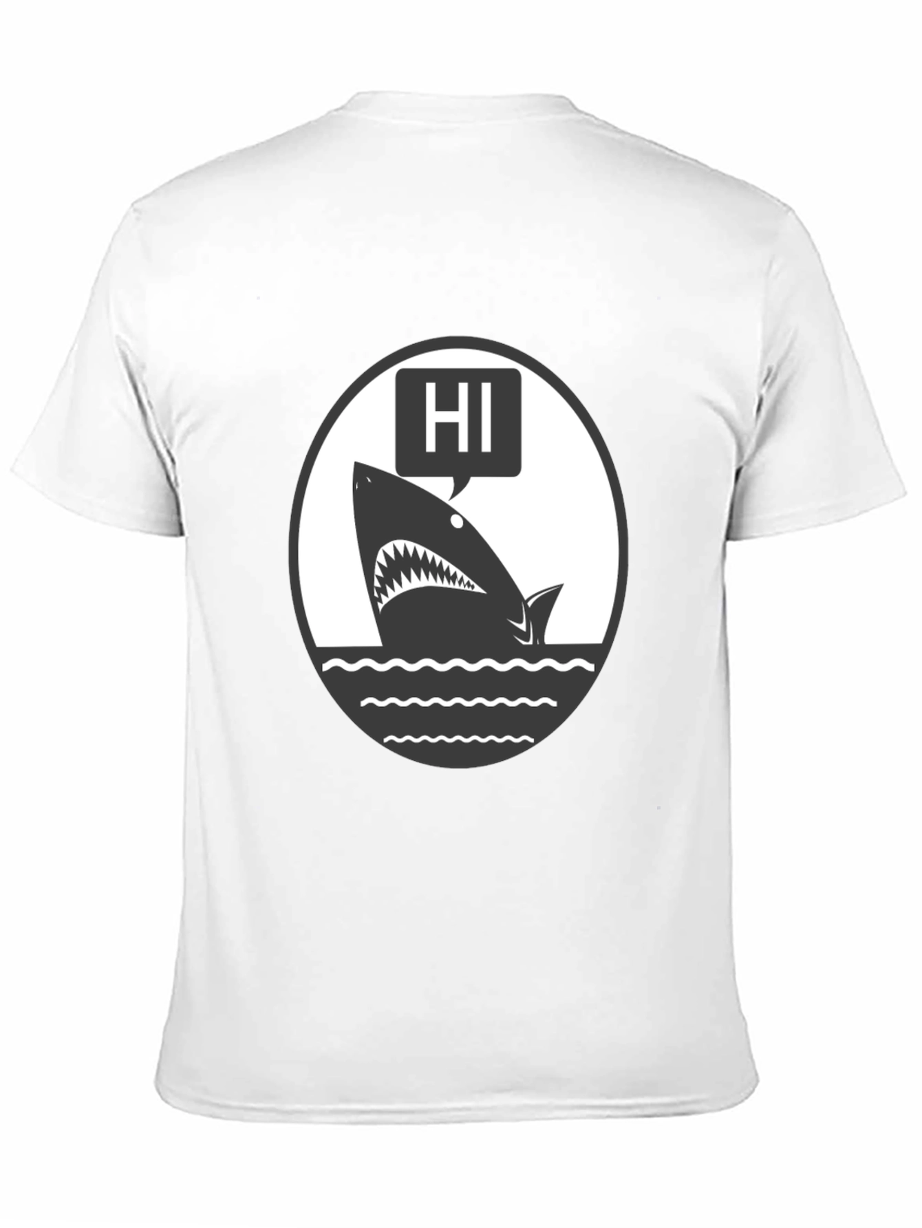 Black Hi Shark Graphic Tee - Black Cotton T-Shirt view 11