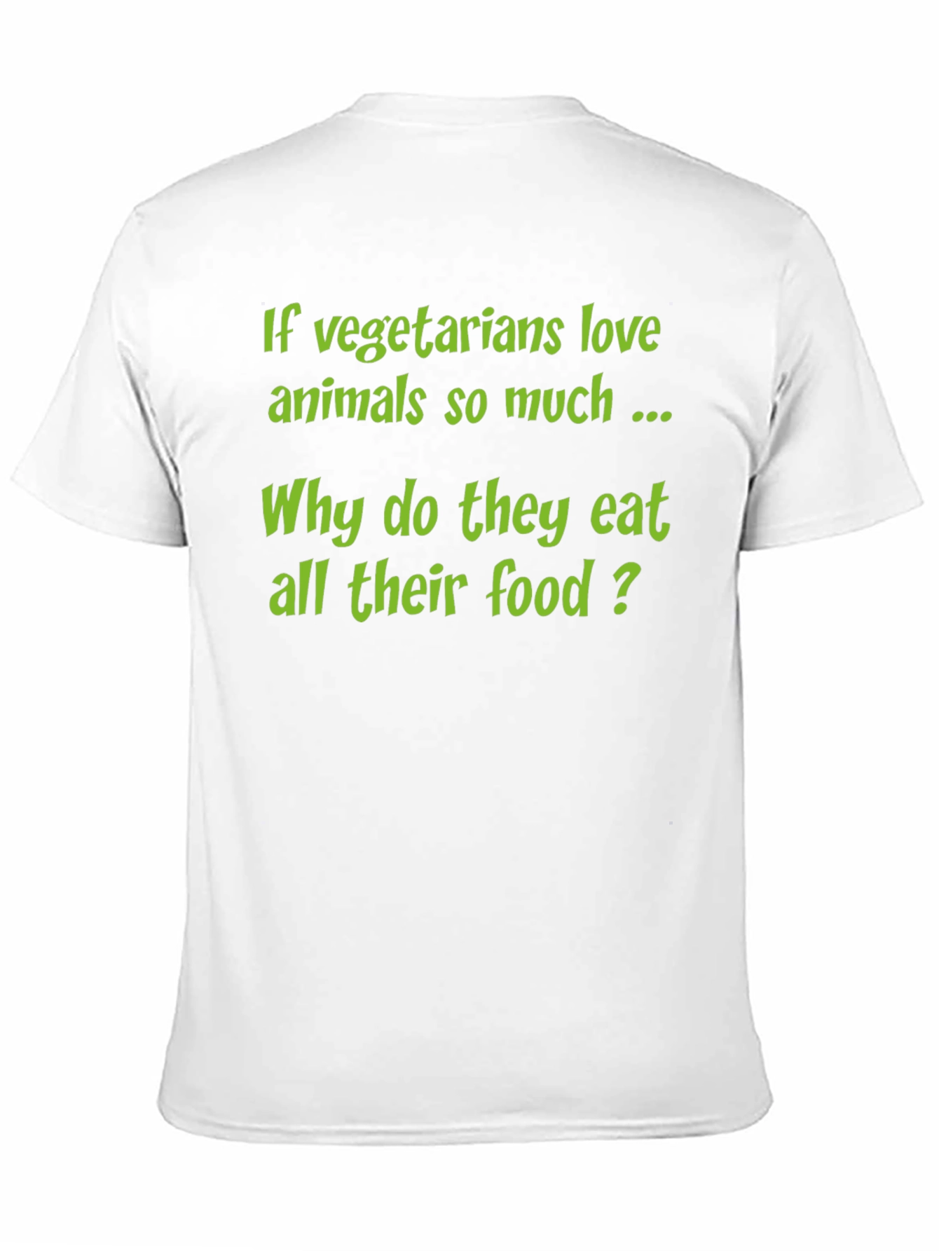 Black Funny Vegetarian T-Shirt - 'Why Eat All Their Food?' view 11