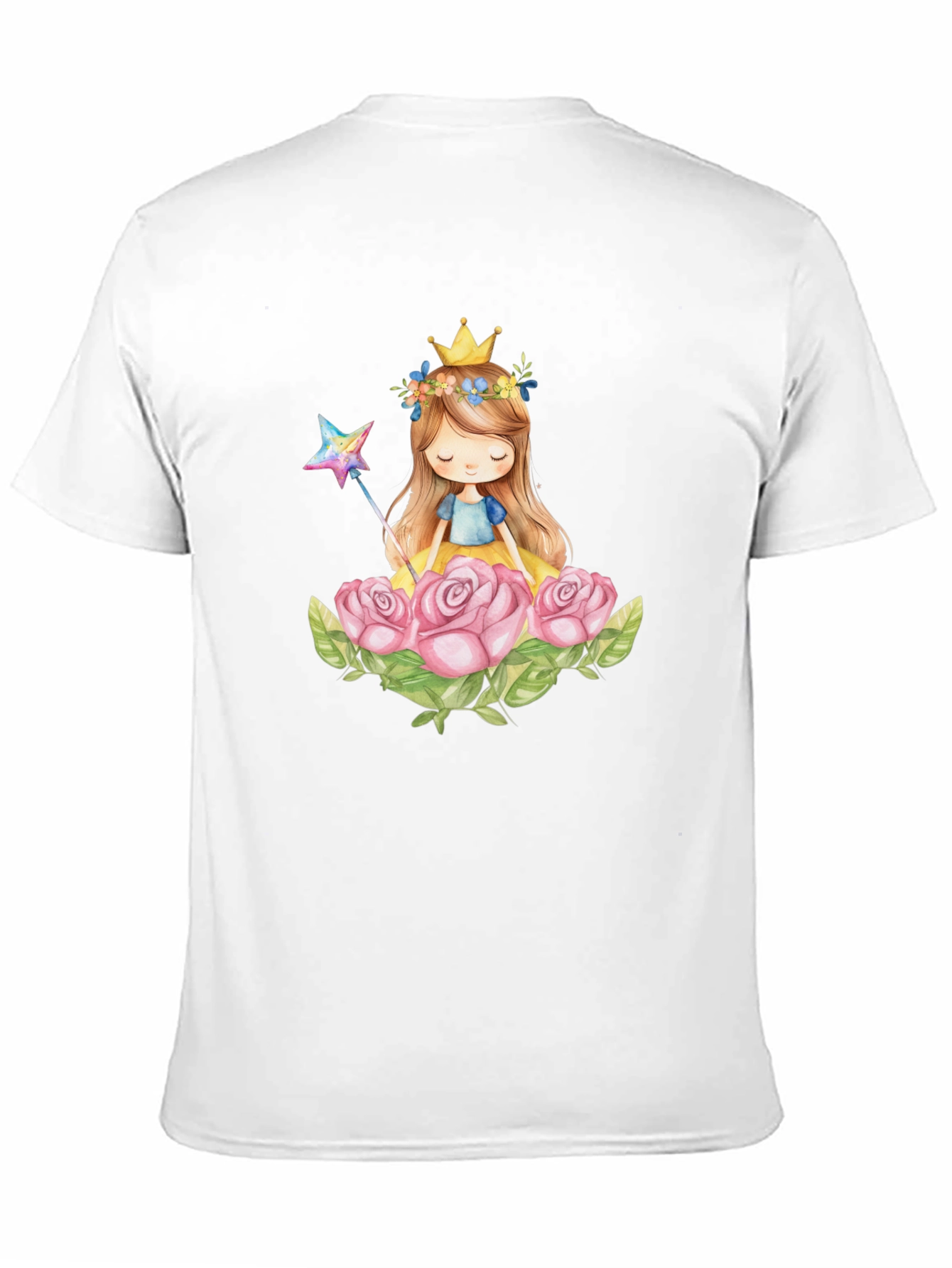 Black Princess Crown Rose Graphic Black T-Shirt view 11
