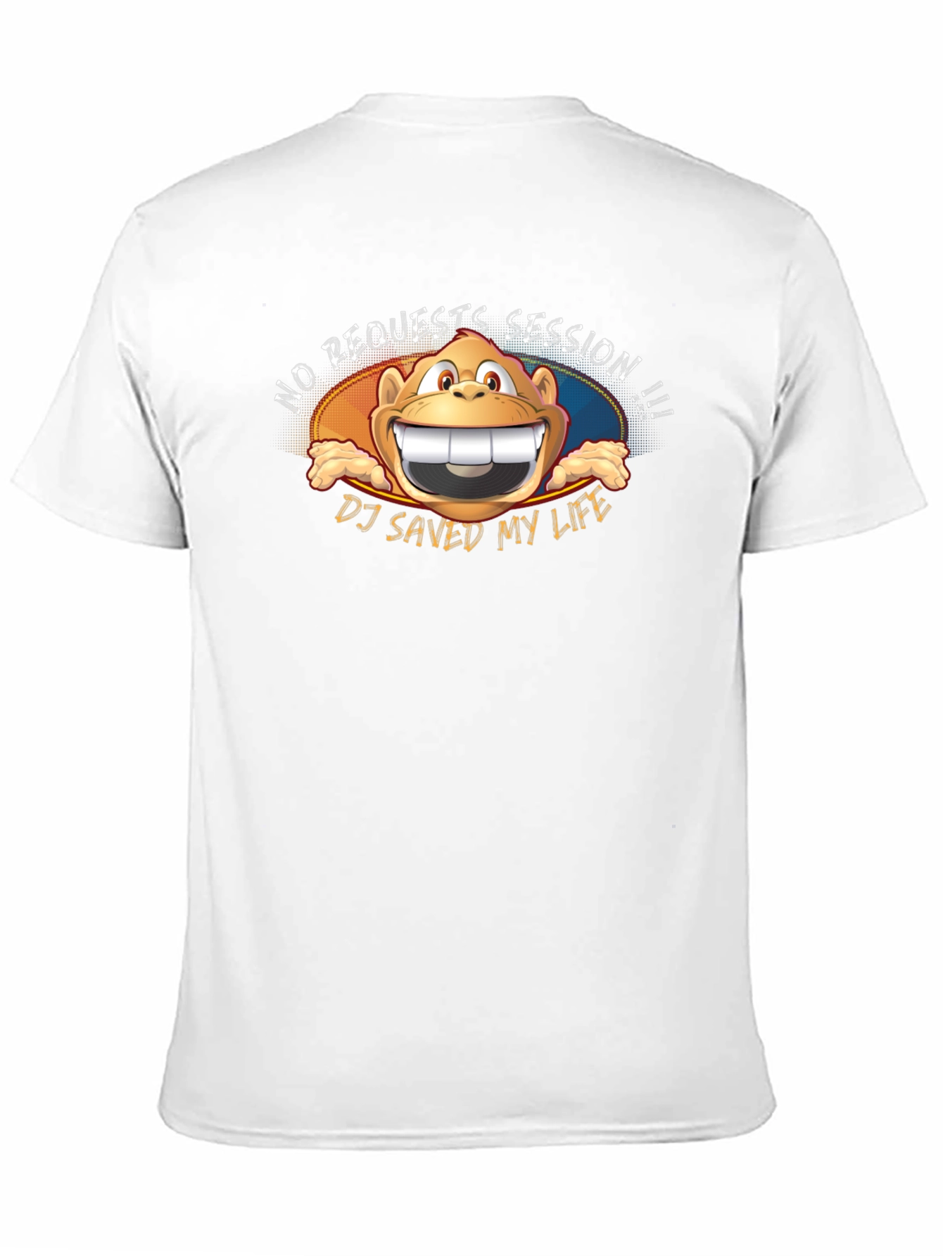 Black No Requests Monkey DJ T-Shirt view 11