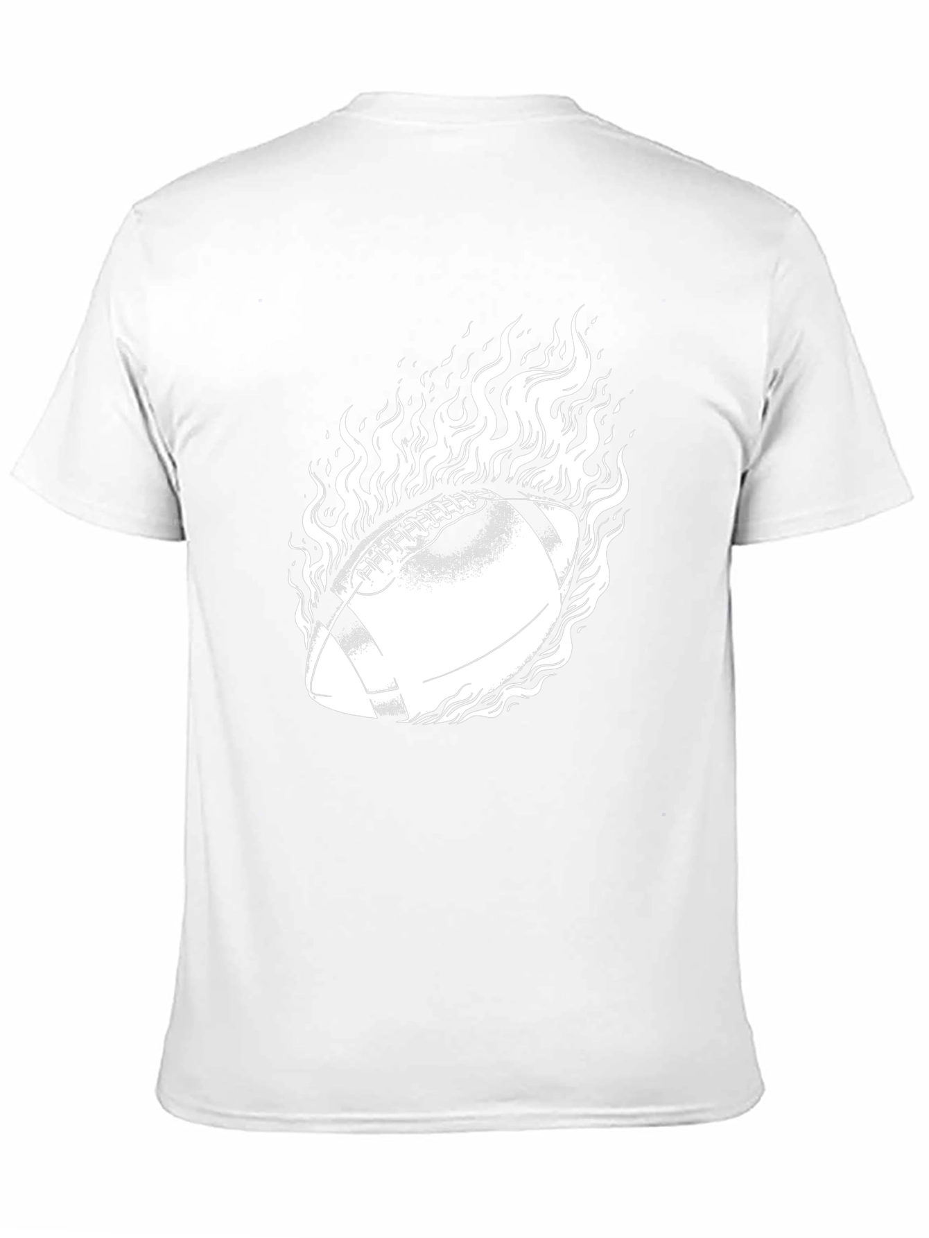 Black Flaming Football Graphic Tee - Black Cotton view 11