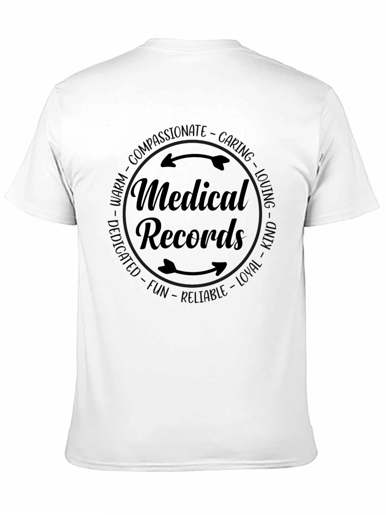 Black Medical Records Graphic Tee - Caring Compassionate Design view 11