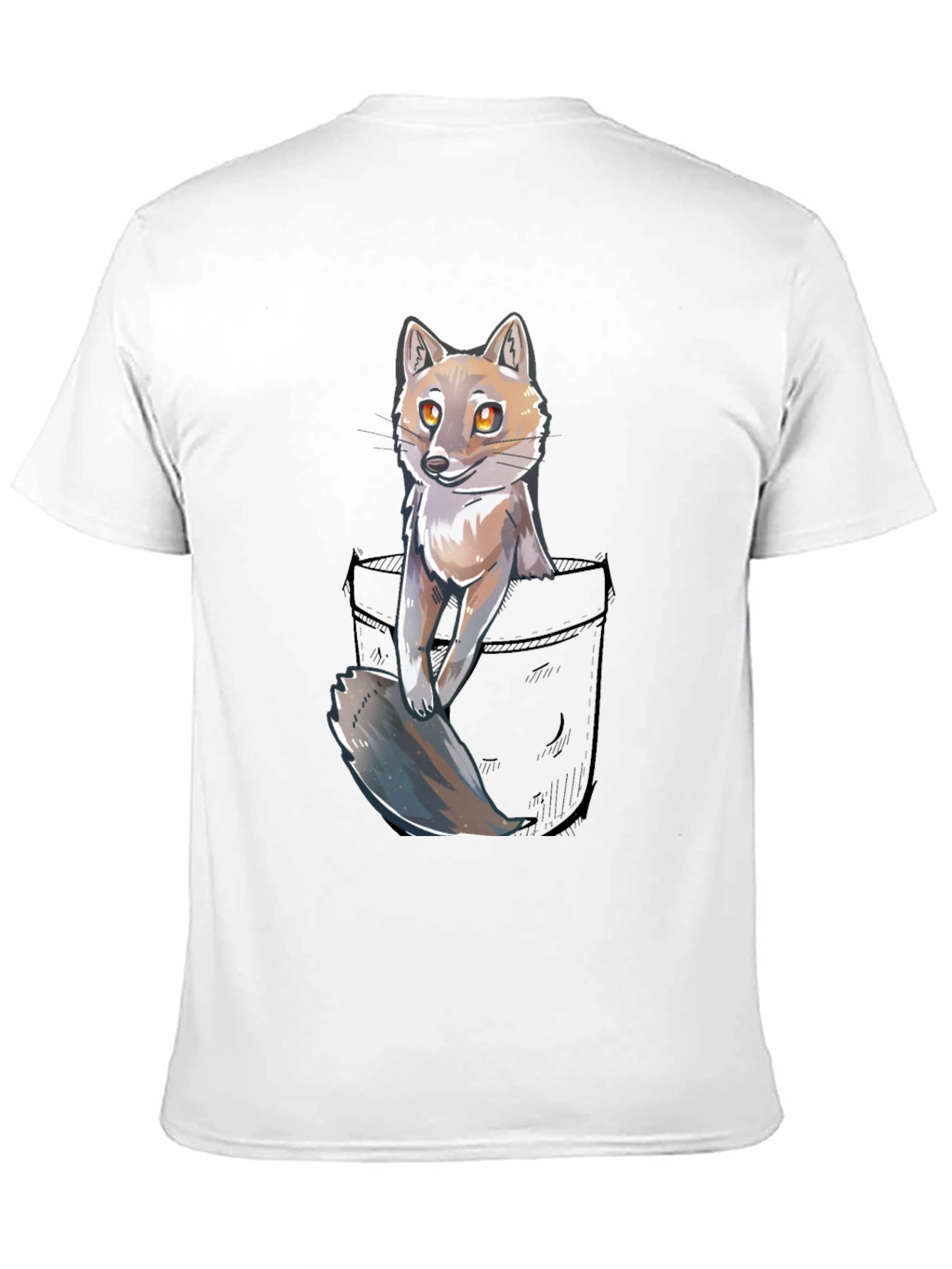Black Fox in Pocket Graphic T-Shirt - Unisex view 11