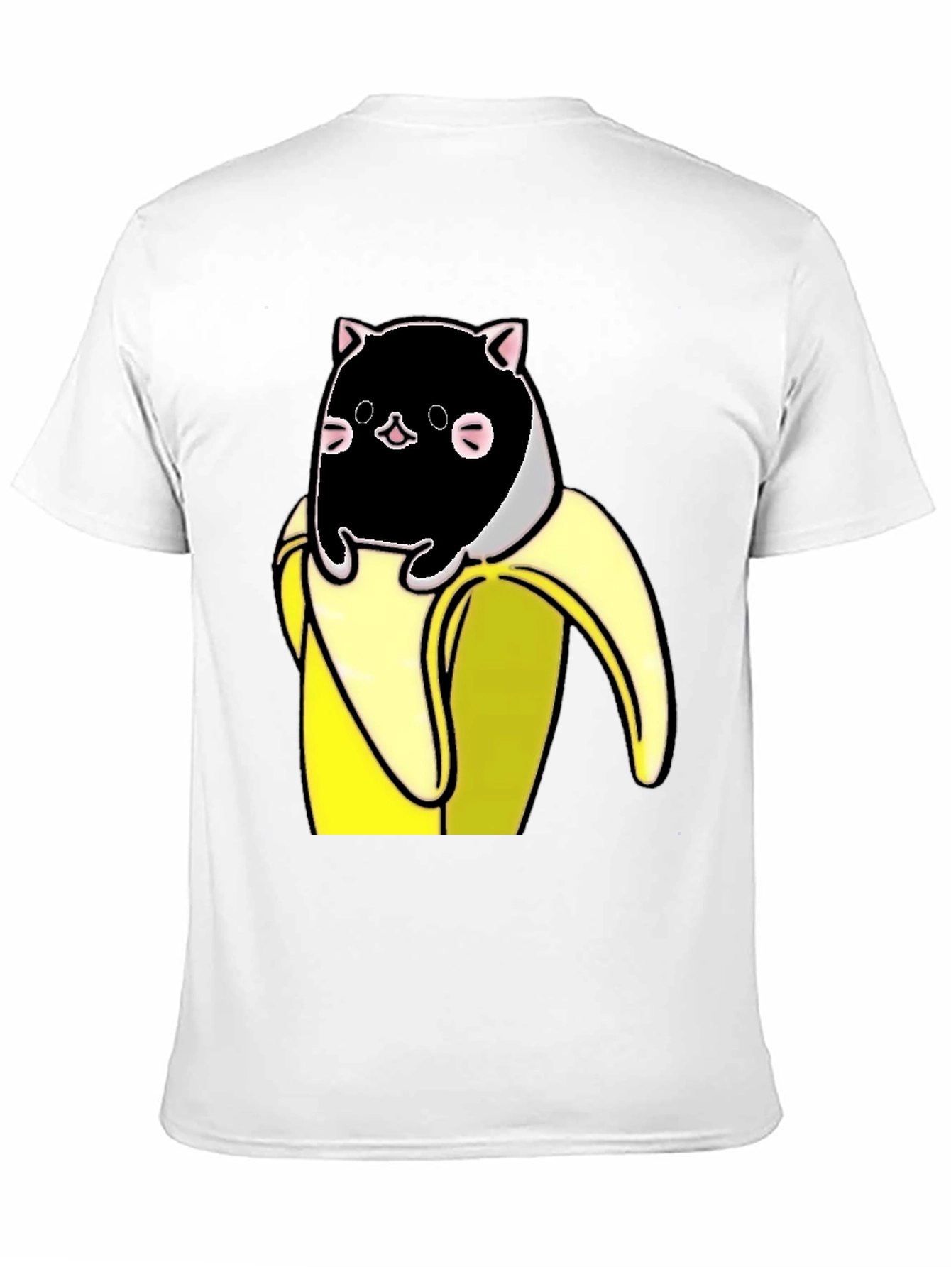 Black Banana Cat T-Shirt - Whimsical Graphic Tee view 11