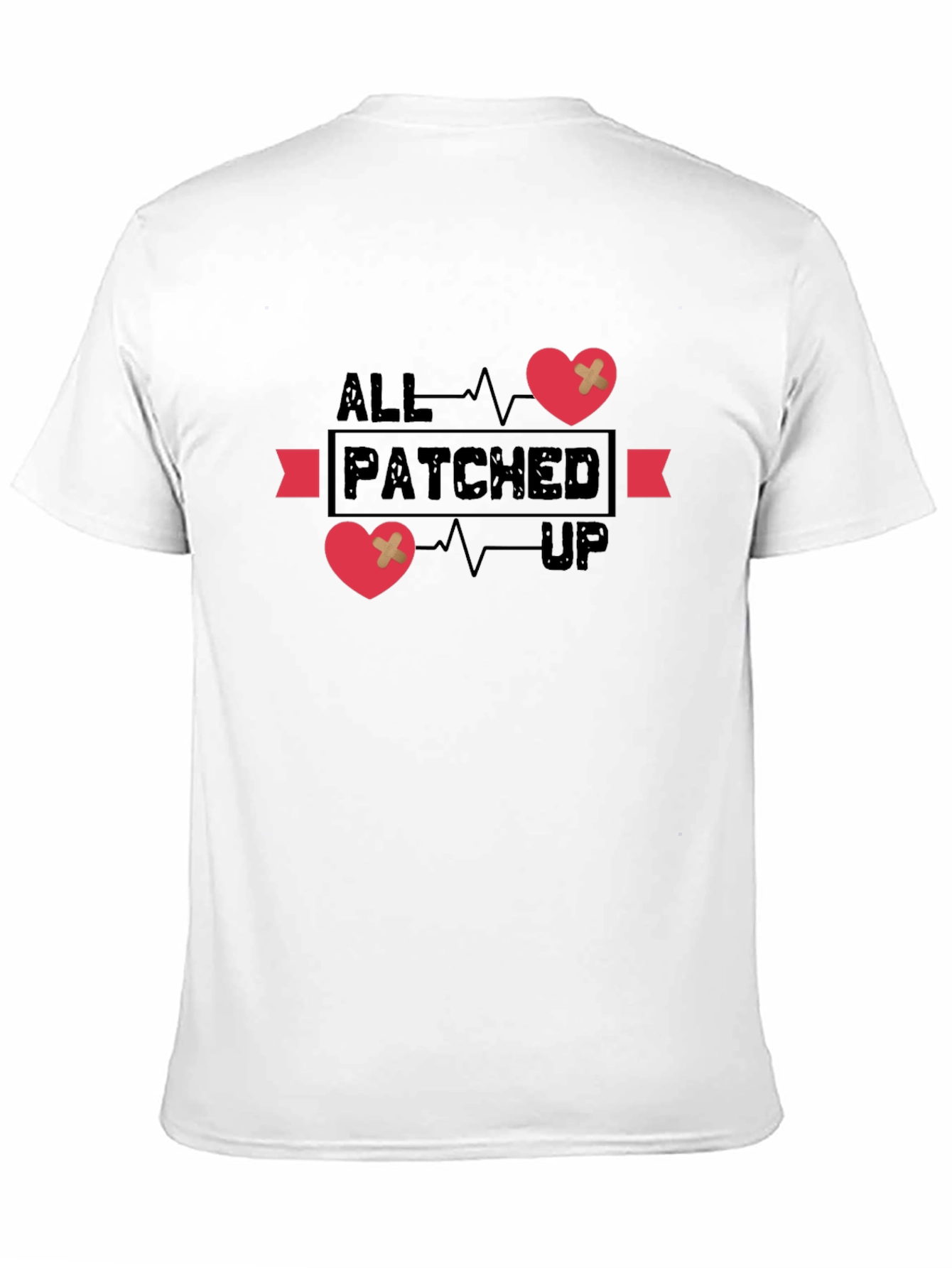 Black All Patched Up Graphic Tee - Heart Design view 11